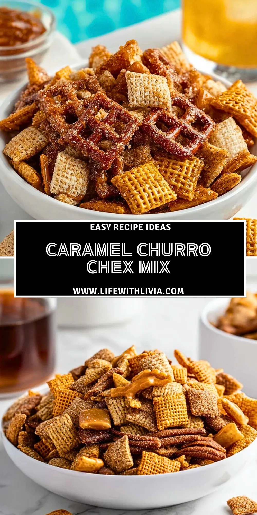 Caramel Churro Chex Mix - Pin 1