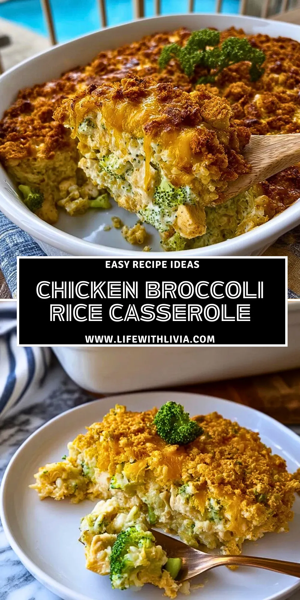 Chicken Broccoli Rice Casserole - Pin 1