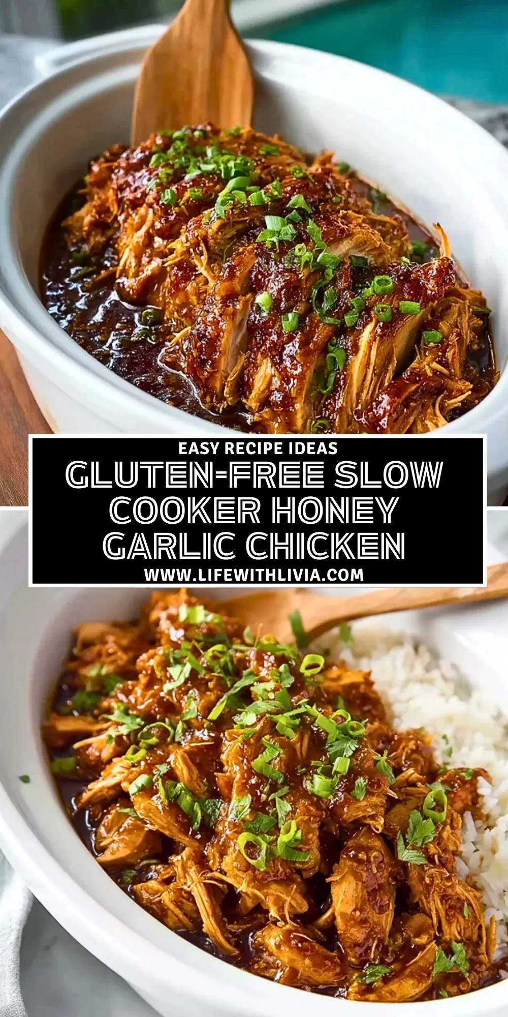 Gluten-Free Slow Cooker Honey Garlic Chicken- Pin 1