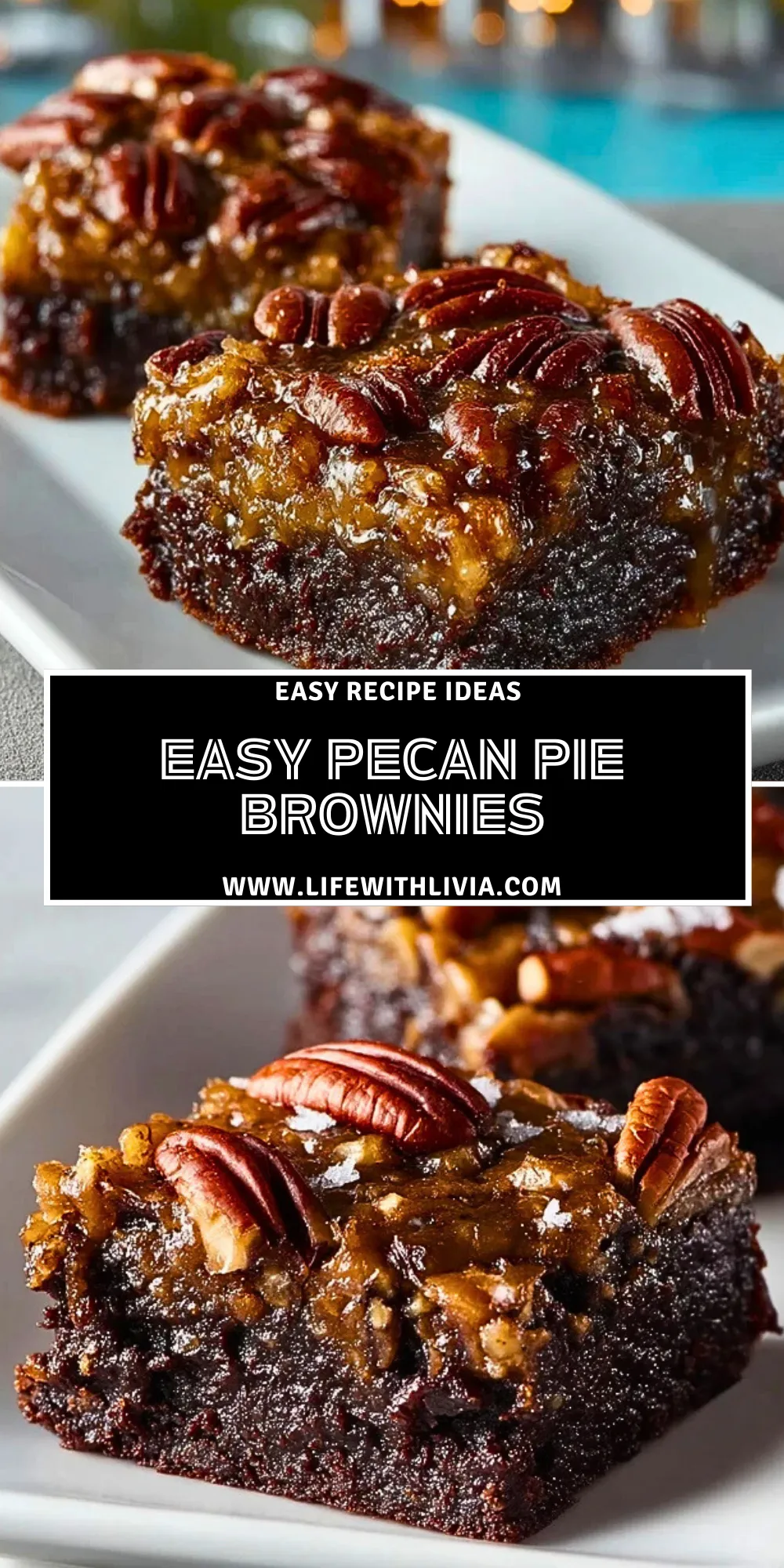 Easy Pecan Pie Brownies - Pin 1