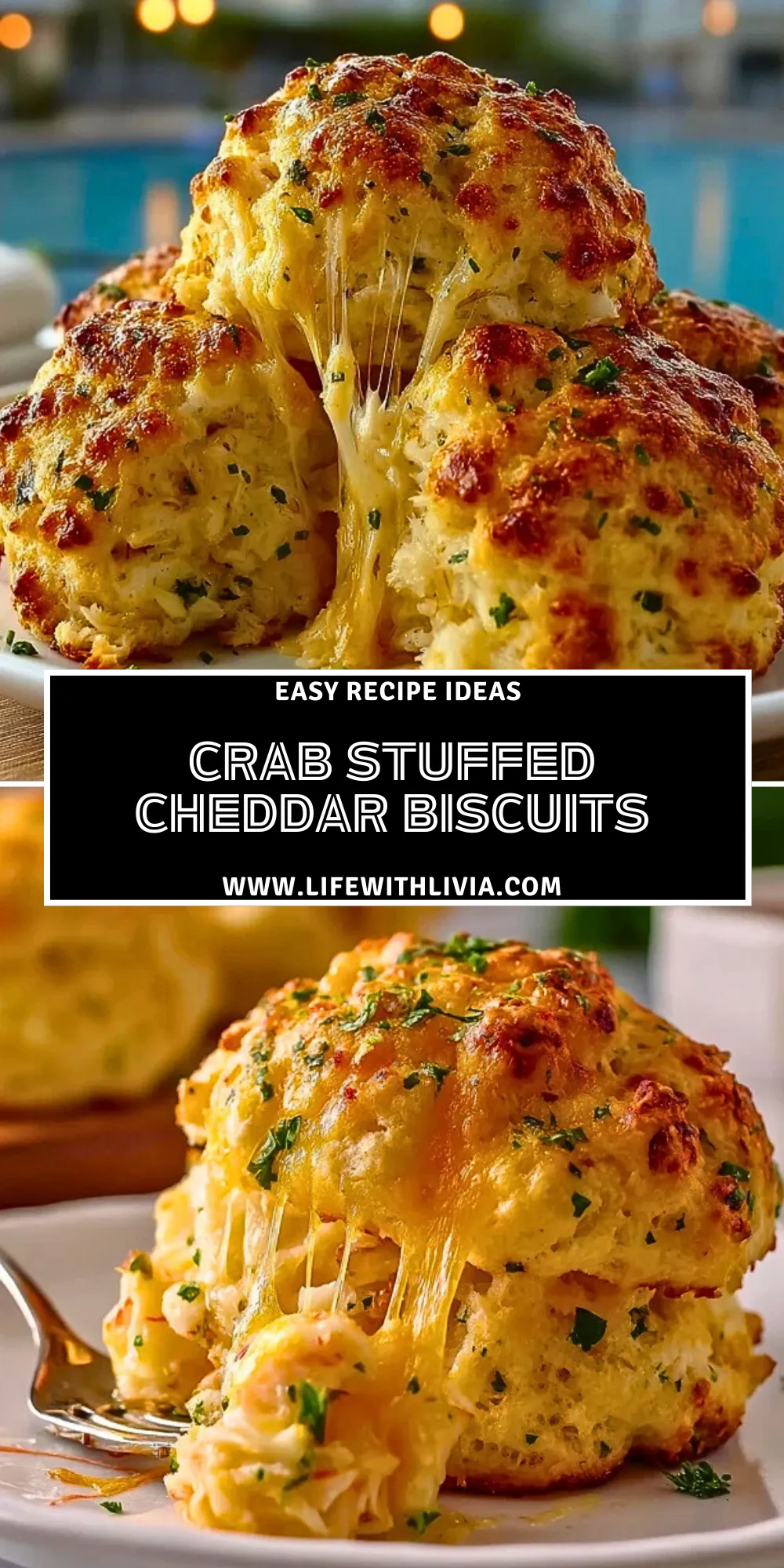 Crab Stuffed Cheddar Biscuits - Pin 1