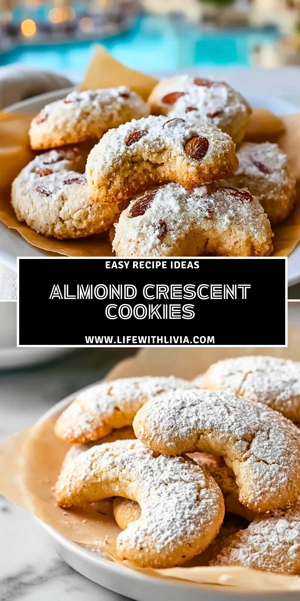 Almond Crescent Cookies- Pin 1