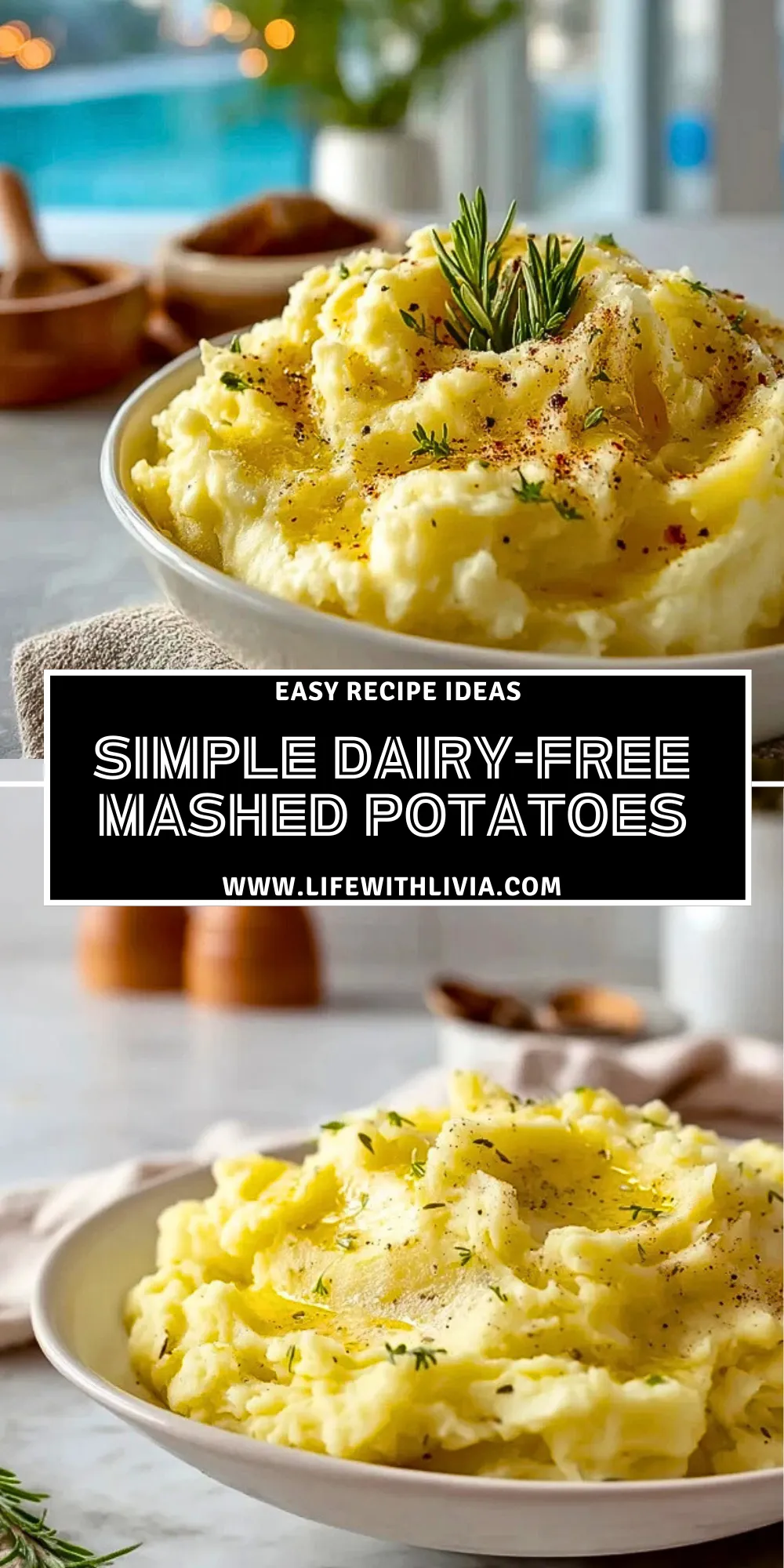 Simple Dairy-Free Mashed Potatoes - Pin 1