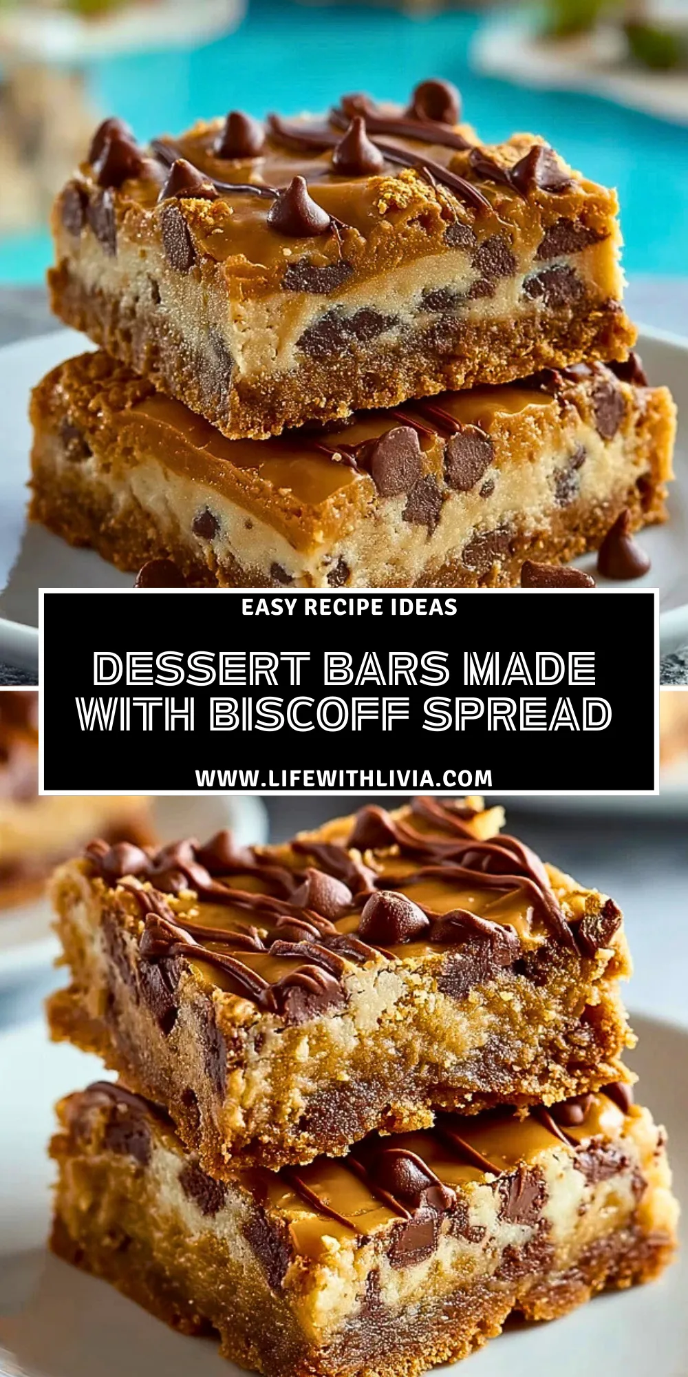Dessert Bars Made with Biscoff Spread- Pin 1