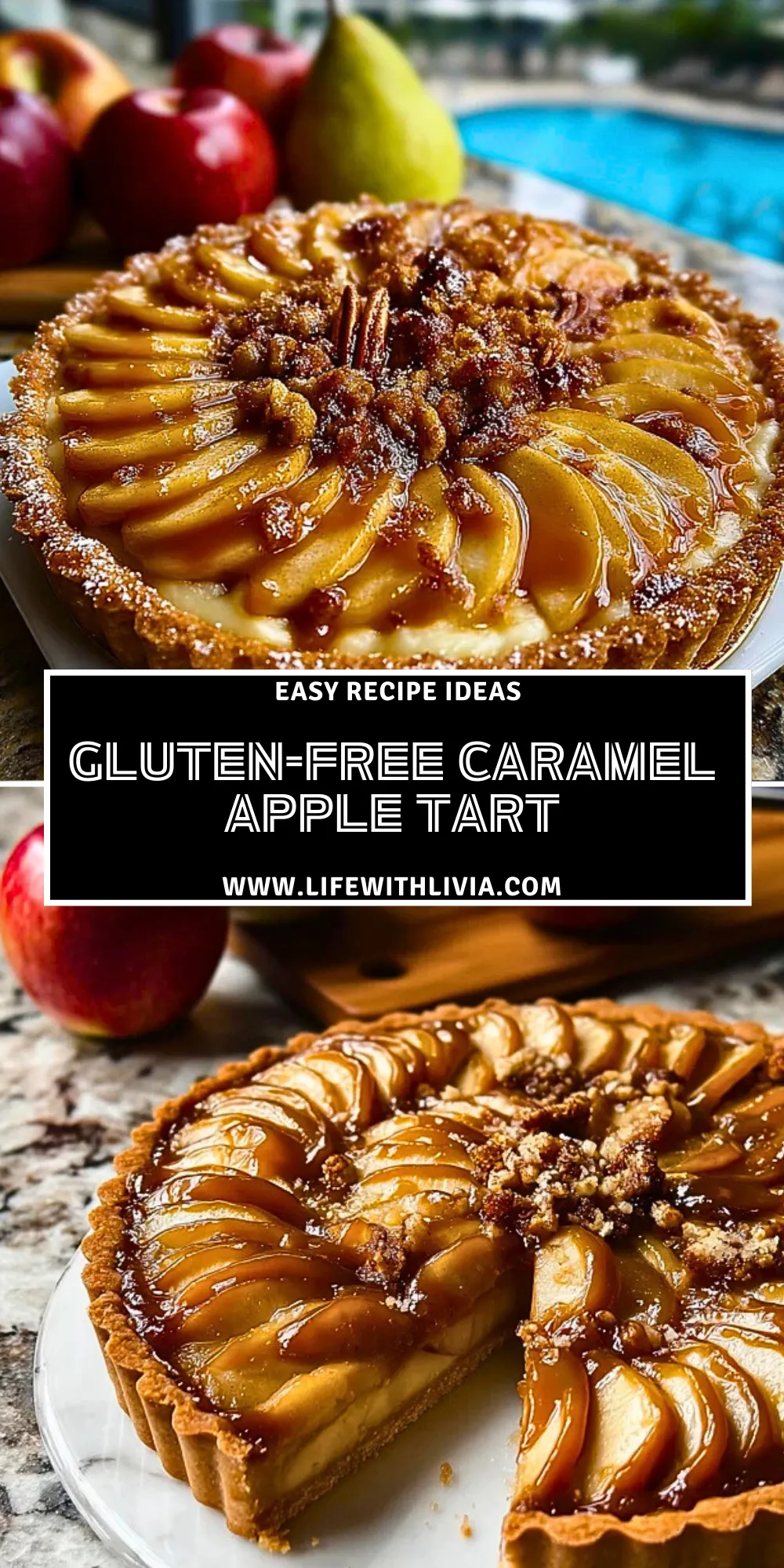 Gluten-Free Caramel Apple Tart - Pin 1