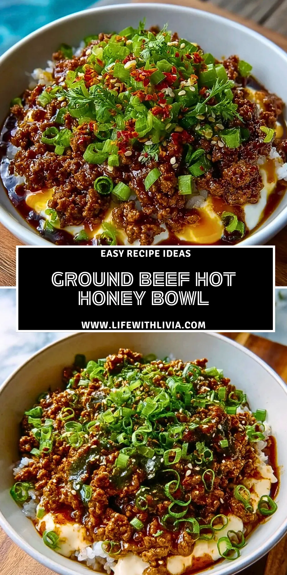 Ground Beef Hot Honey Bowl - Pin 1