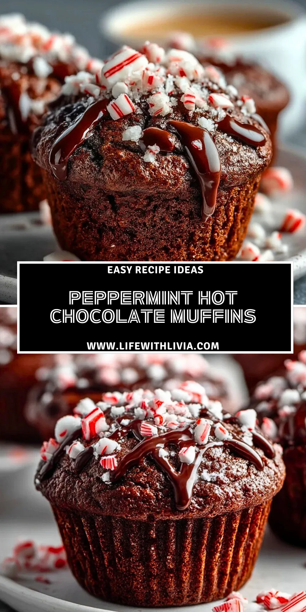 Peppermint Hot Chocolate Muffins - Pin 1