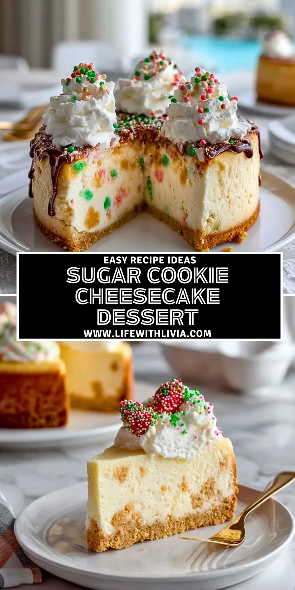 Sugar Cookie Cheesecake Dessert - Pin 1