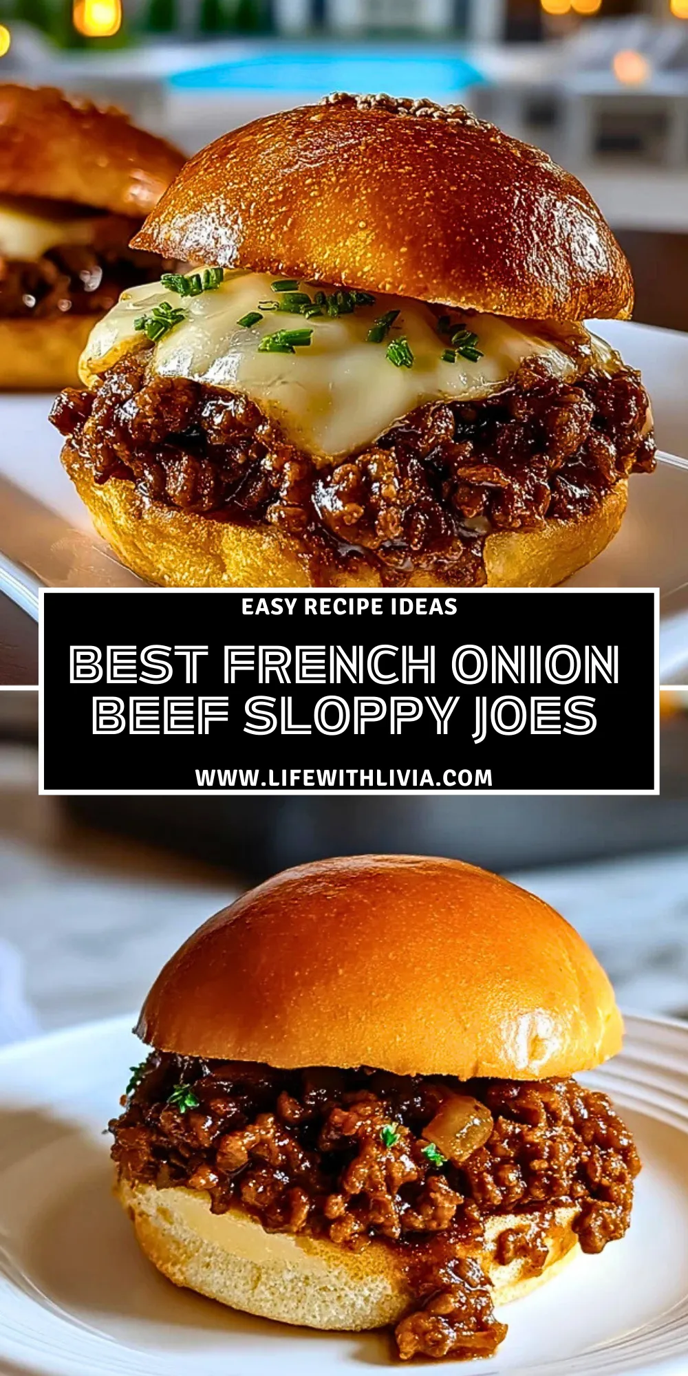 Best French Onion Beef Sloppy Joes - Pin 1
