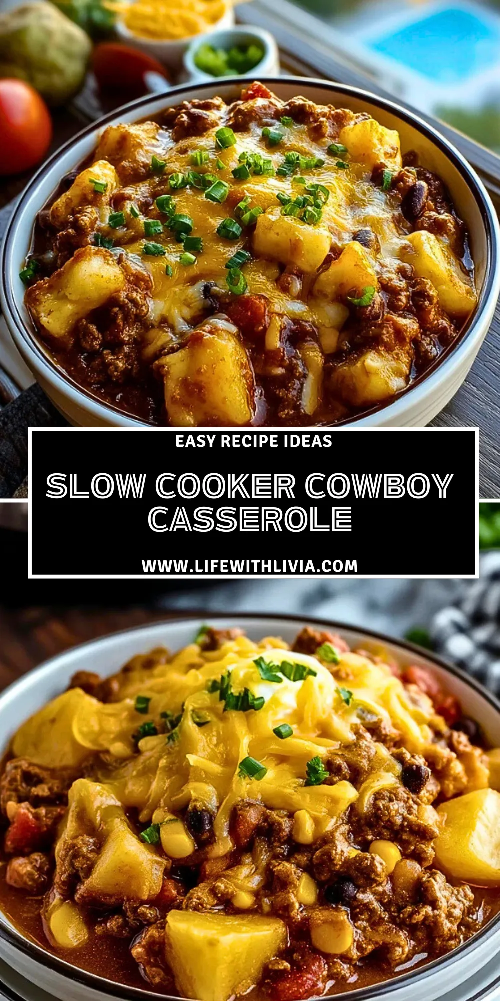 Slow Cooker Cowboy Casserole - Pin 1