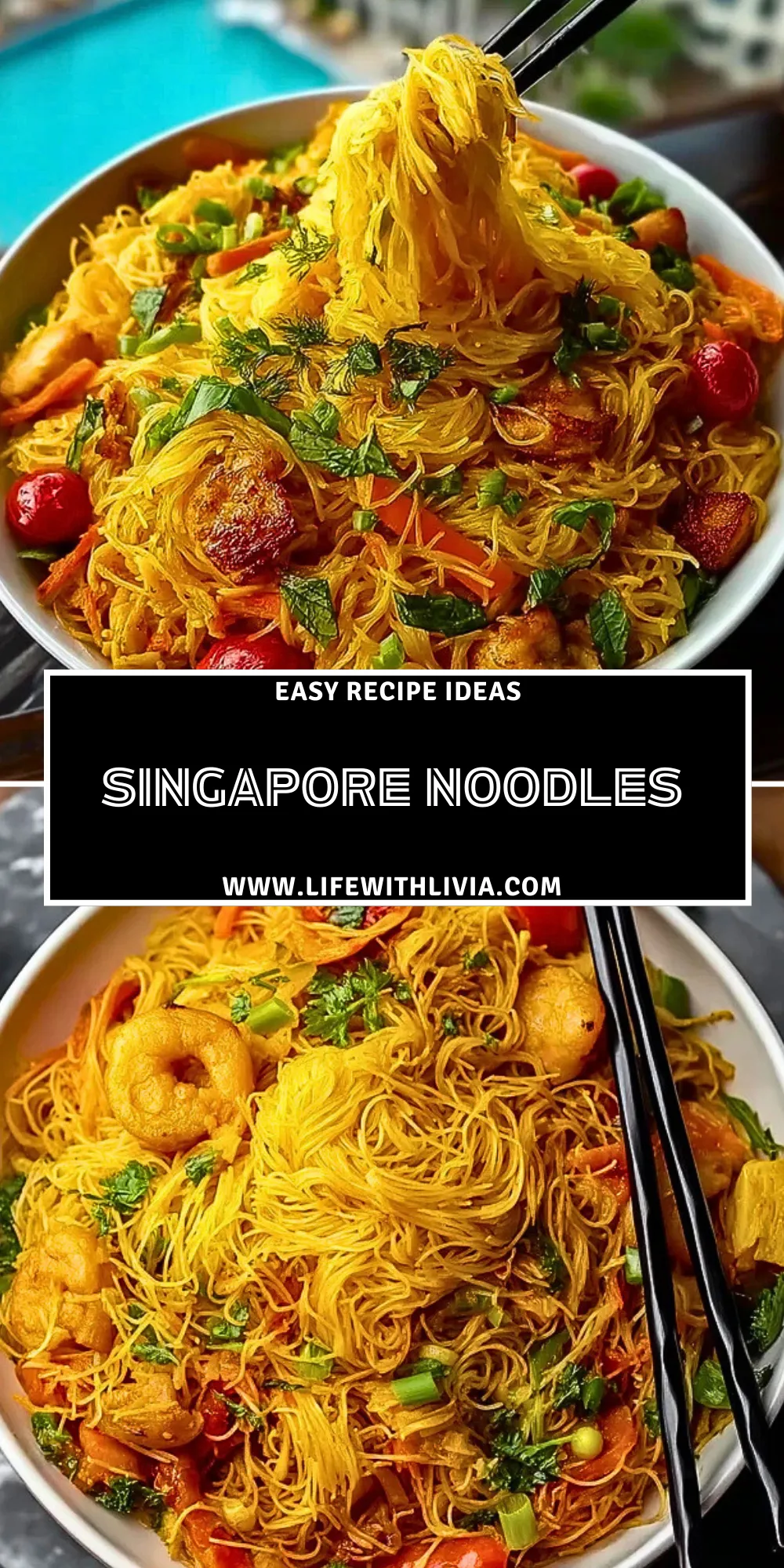 Singapore Noodles- Pin 1