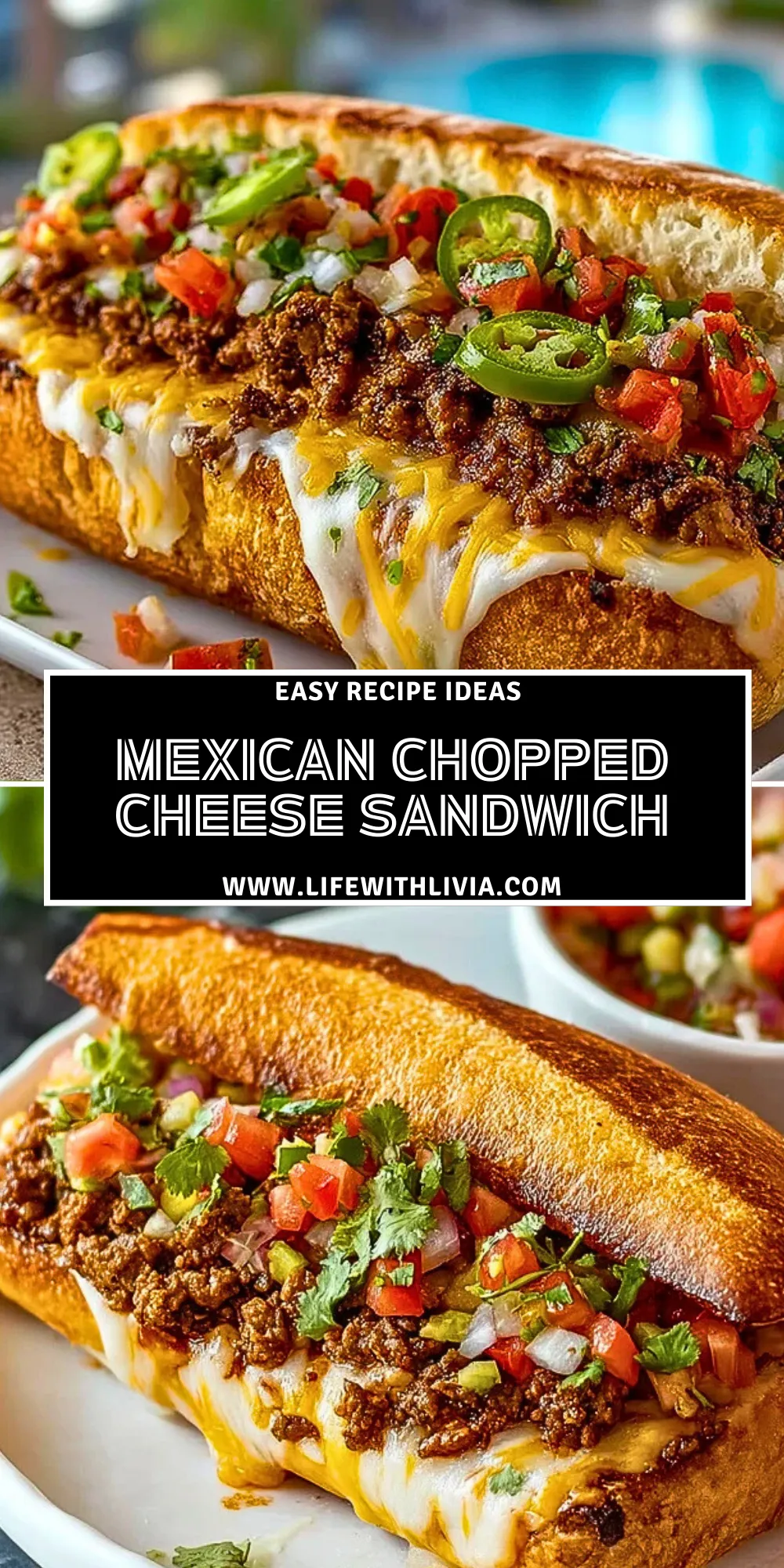 Mexican Chopped Cheese Sandwich- Pin 1