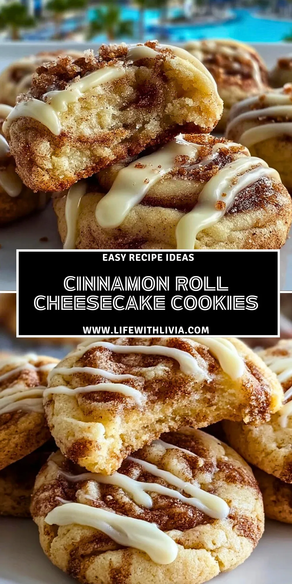 Cinnamon Roll Cheesecake Cookies - Pin 1