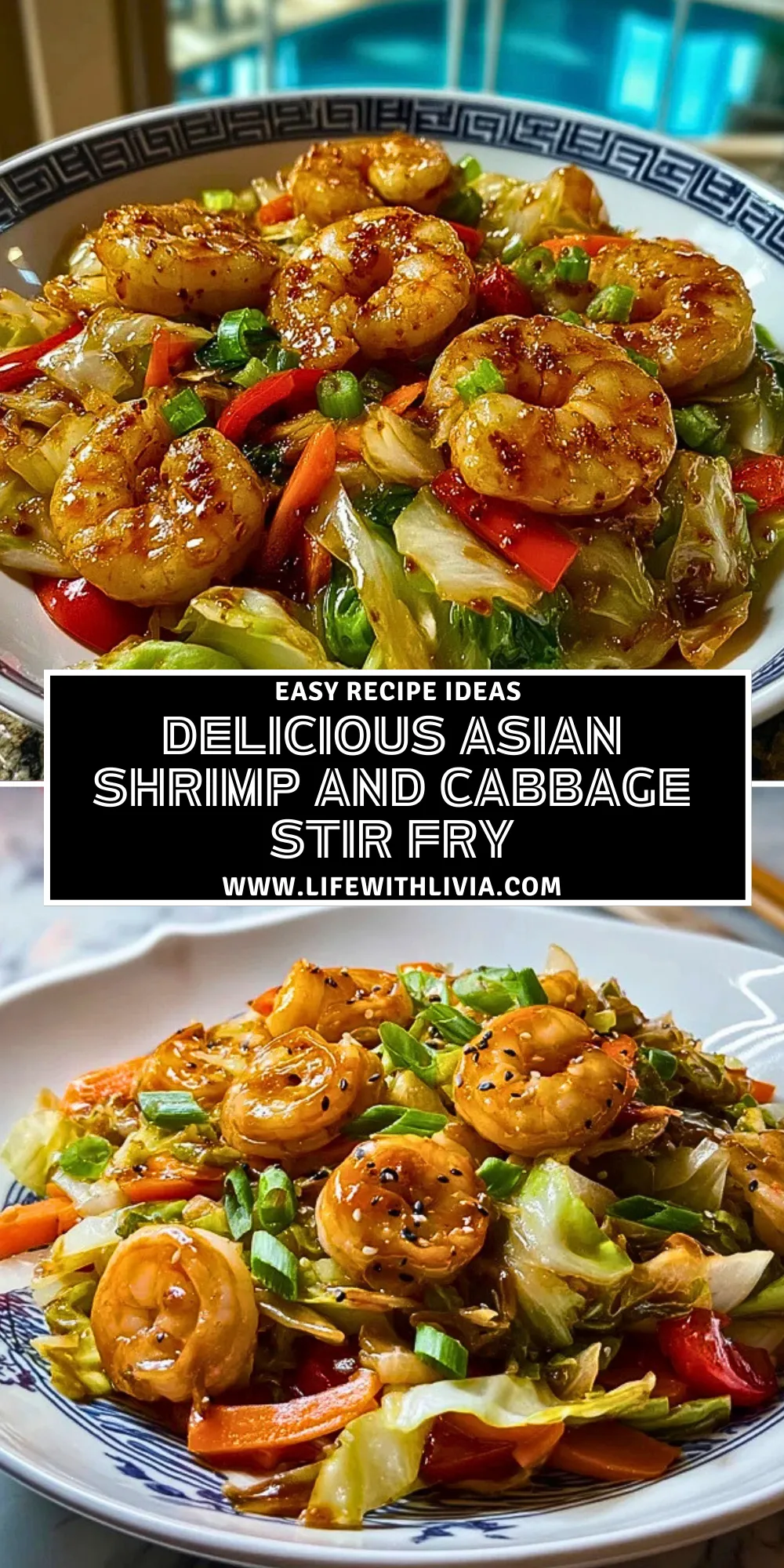 Delicious Asian Shrimp and Cabbage Stir Fry - Pin 1