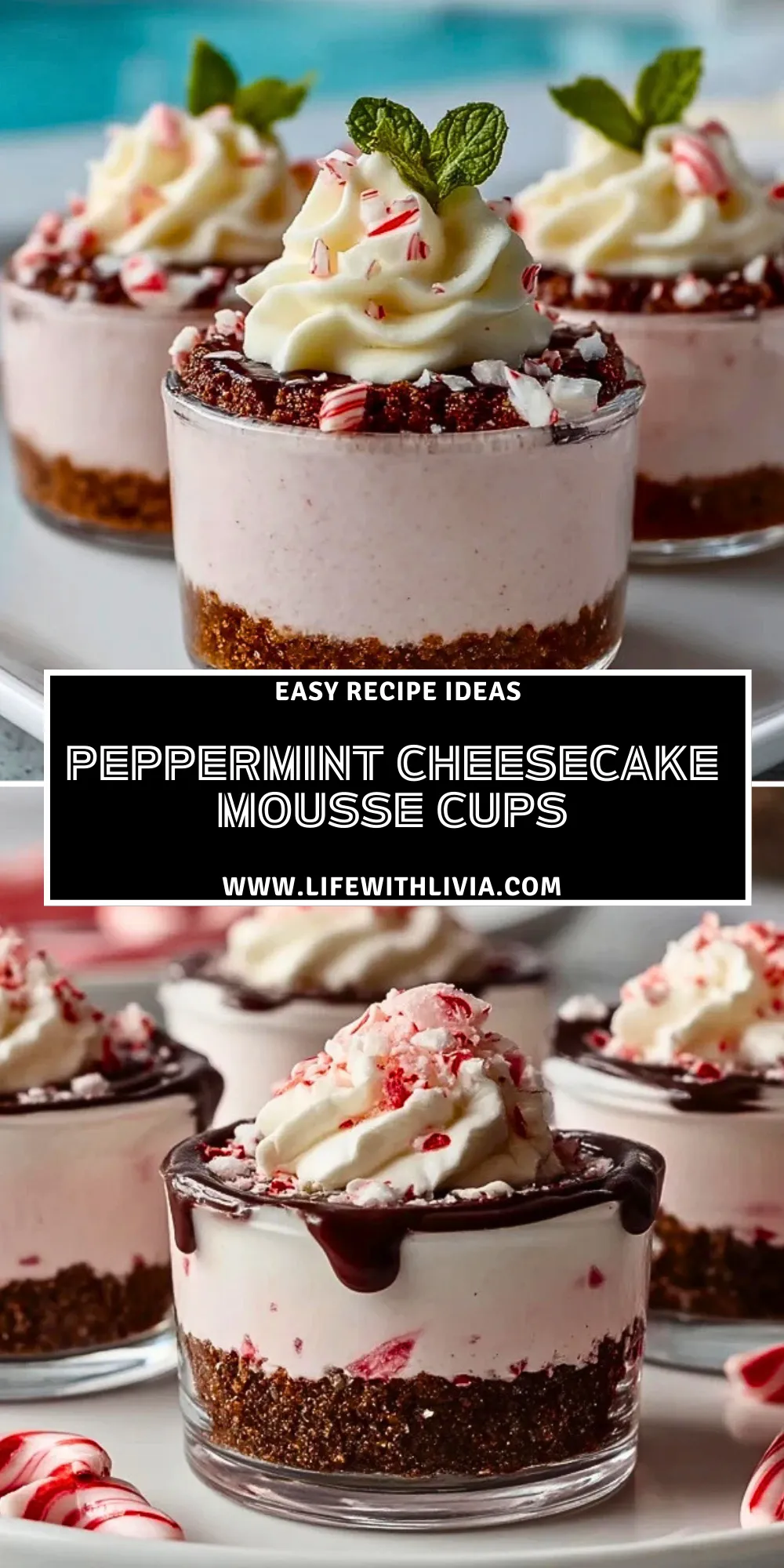 Peppermint Cheesecake Mousse Cups - Pin 1
