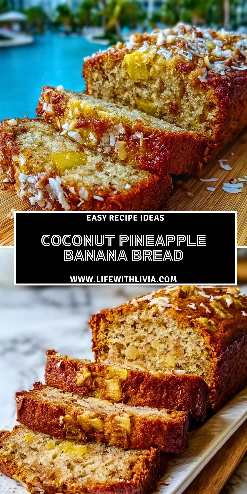 Coconut Pineapple Banana Bread - Pin 1