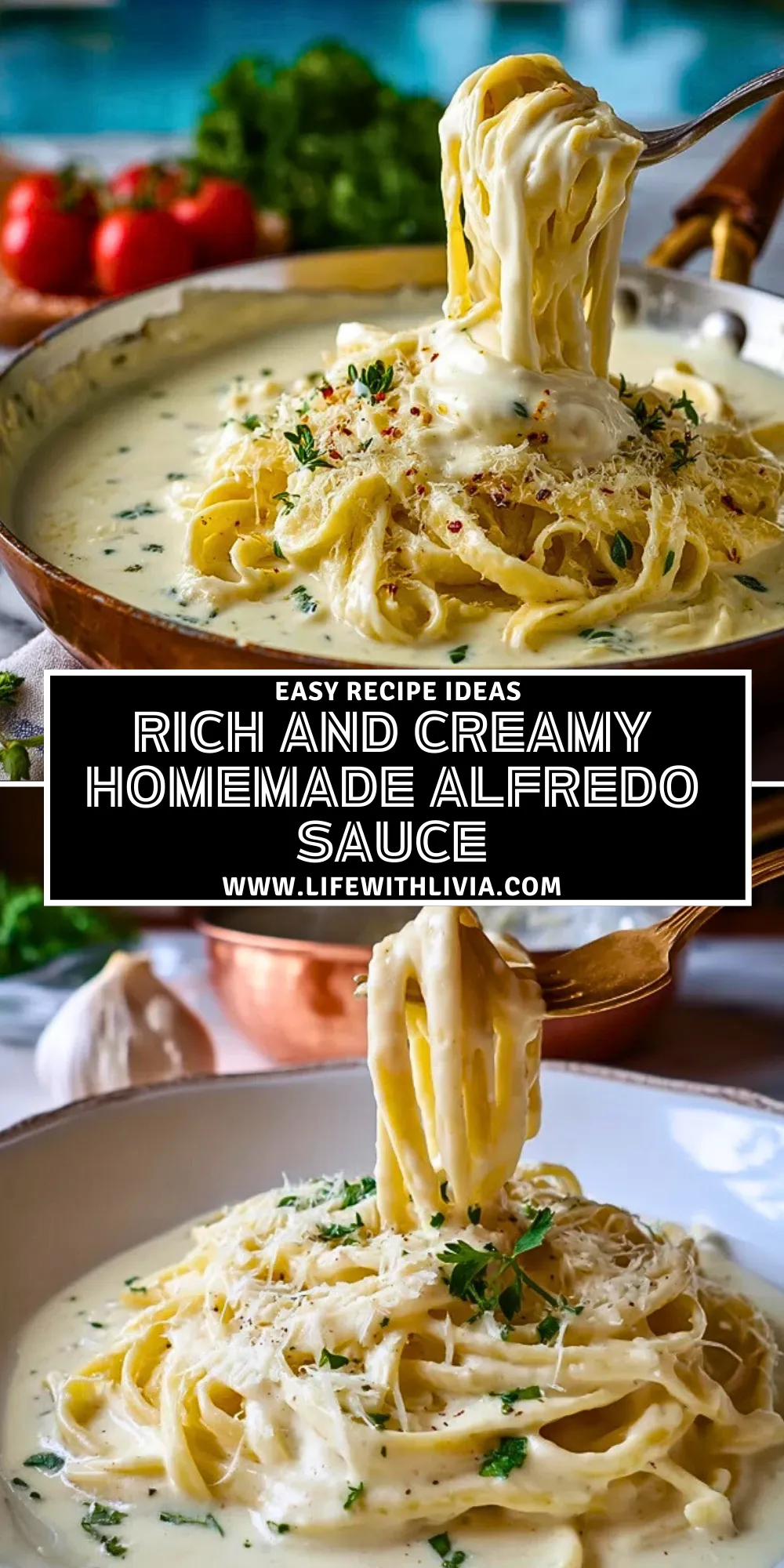 Rich and Creamy Homemade Alfredo Sauce - Pin 1