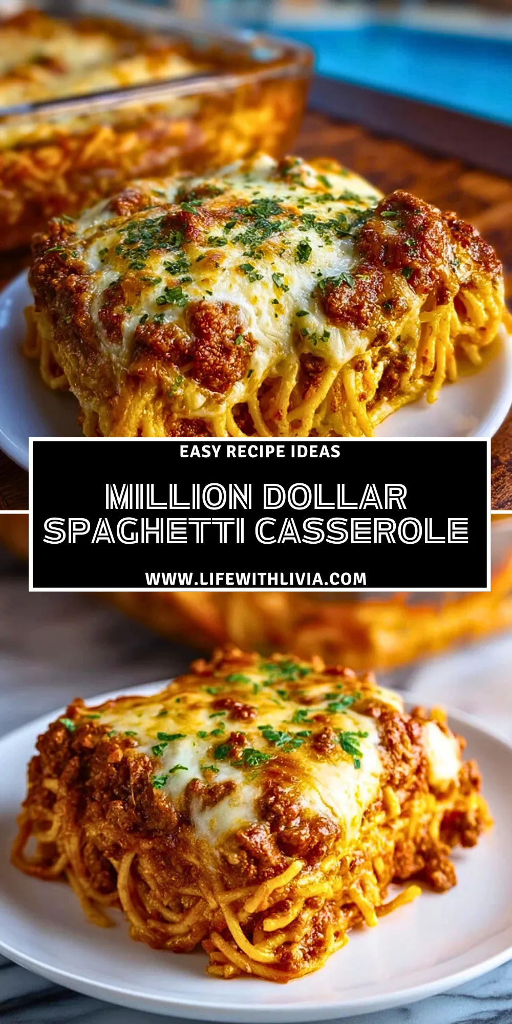 Million Dollar Spaghetti Casserole - Pin 1
