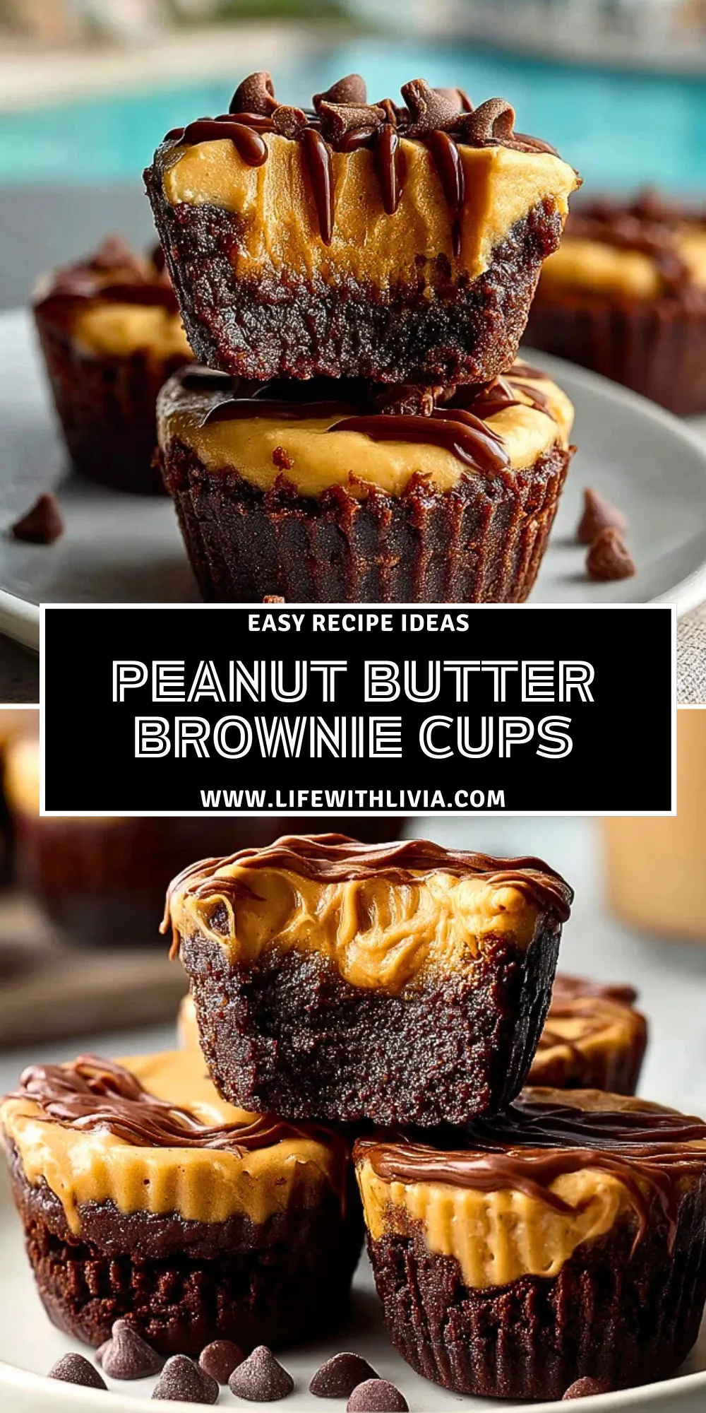 Peanut Butter Brownie Cups - Pin 1