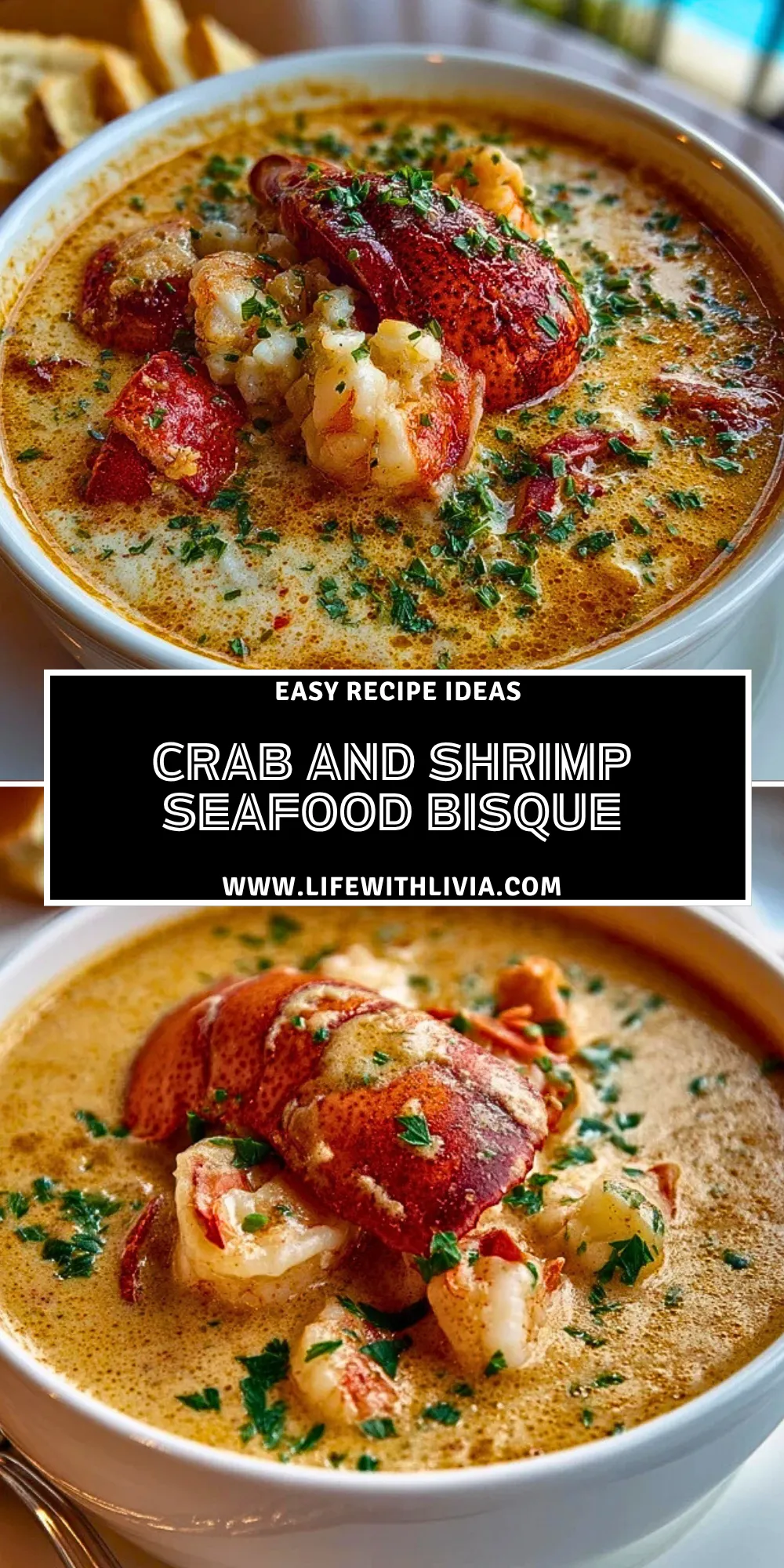 Crab and Shrimp Seafood Bisque- Pin 1
