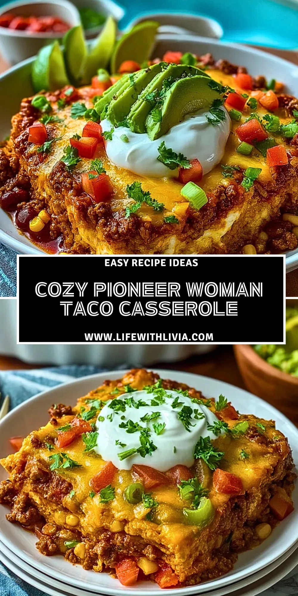 Cozy Pioneer Woman Taco Casserole- Pin 1