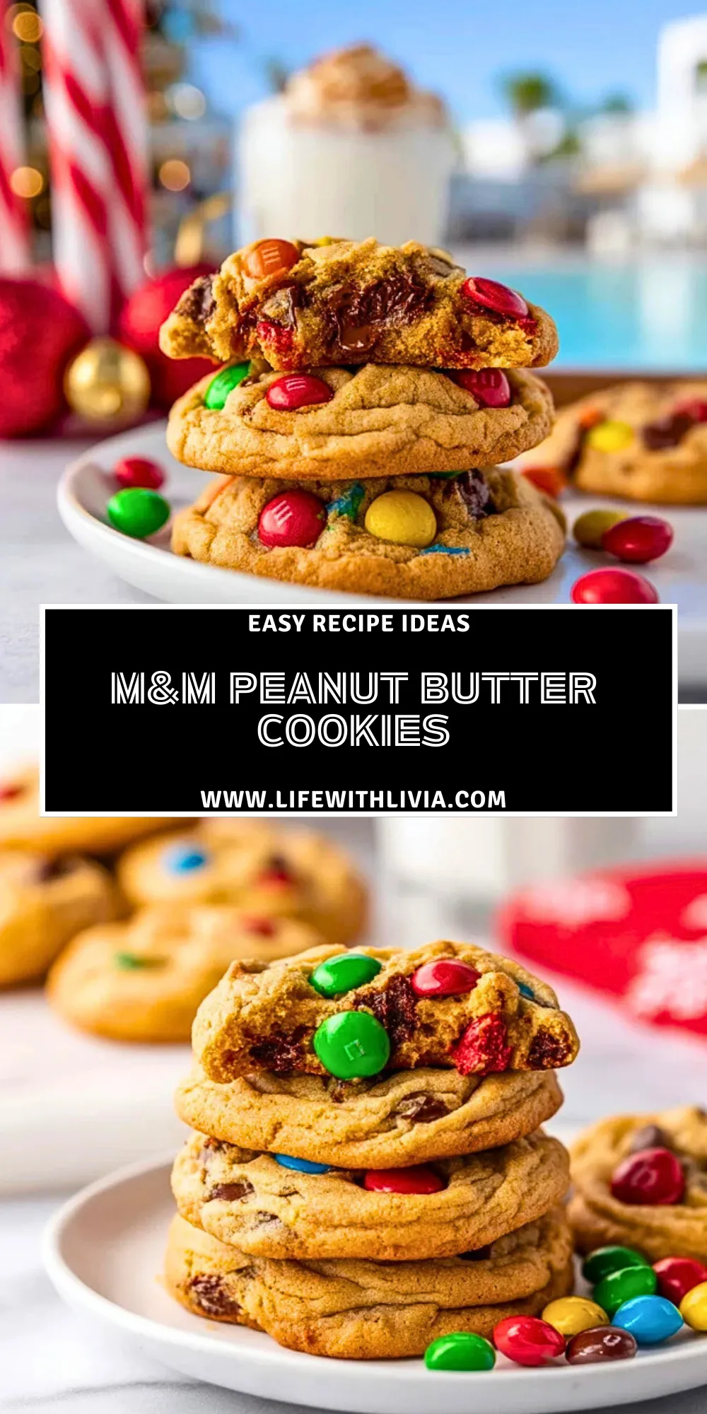 M&M Peanut Butter Cookies- Pin 1