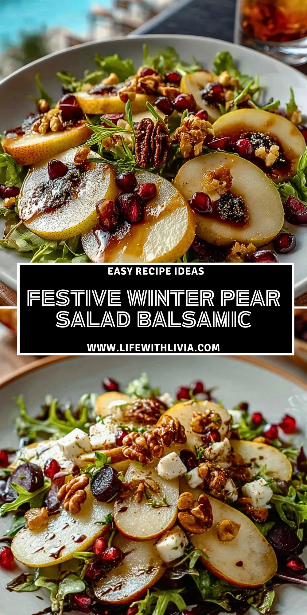 Festive Winter Pear Salad Balsamic- Pin 1