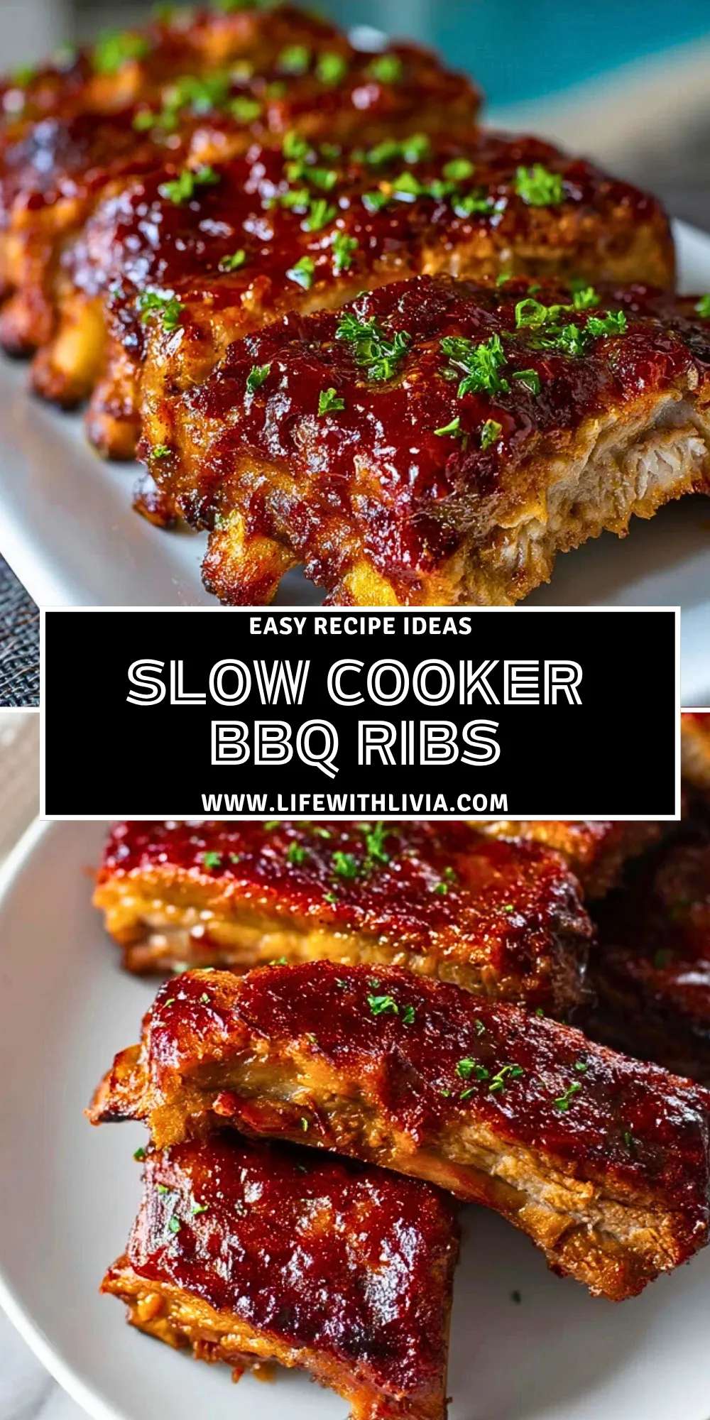 Slow Cooker BBQ Ribs - Pin 1
