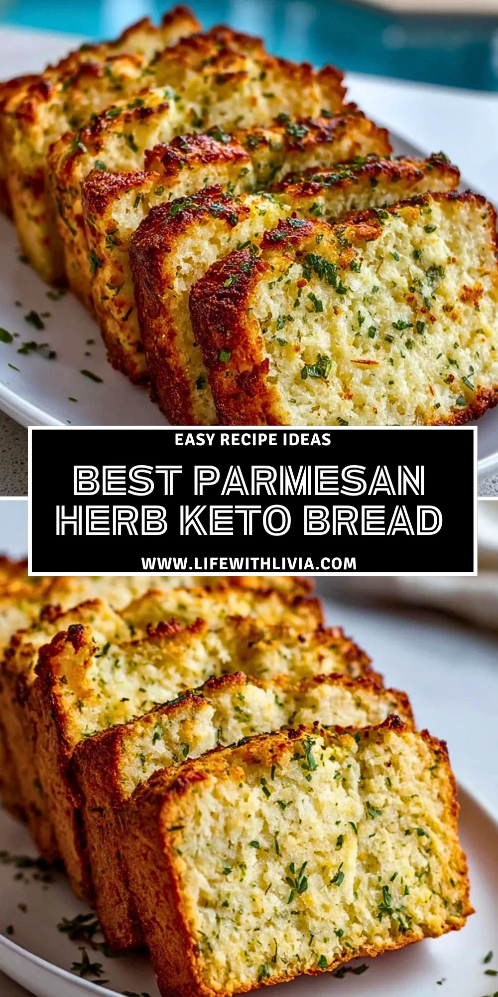 Best Parmesan Herb Keto Bread - Pin 1