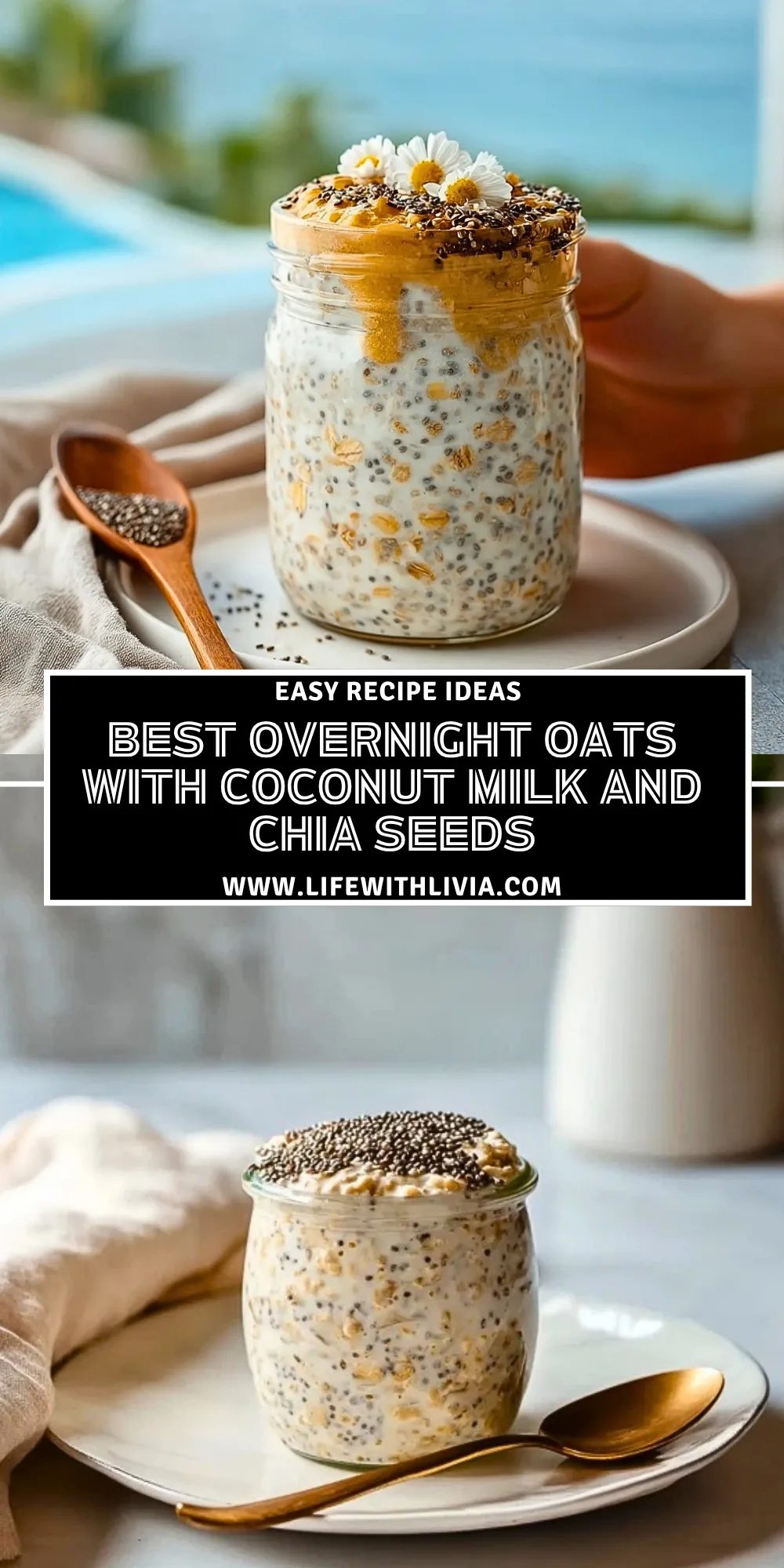 Best Overnight Oats With Coconut Milk And Chia Seeds - Pin 1