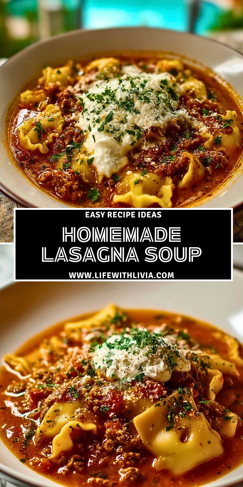 Homemade Lasagna Soup - Pin 1
