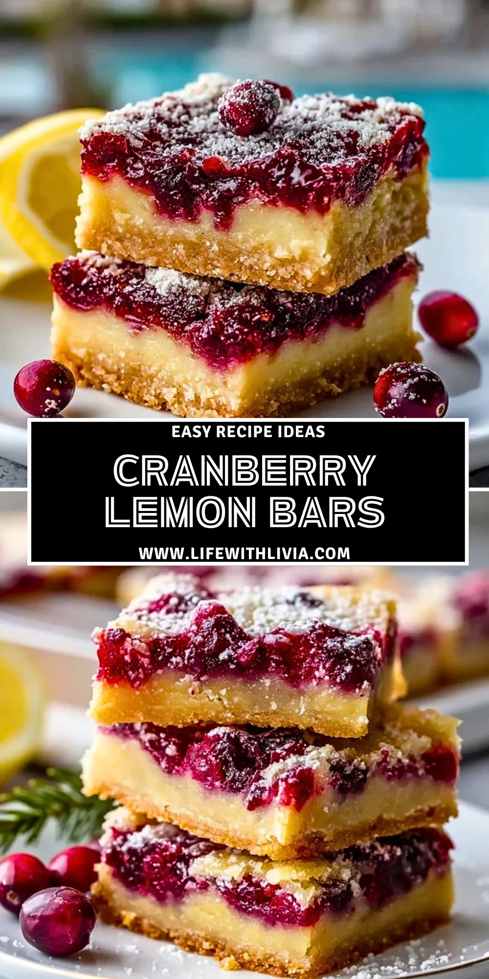 Cranberry Lemon Bars - Pin 1