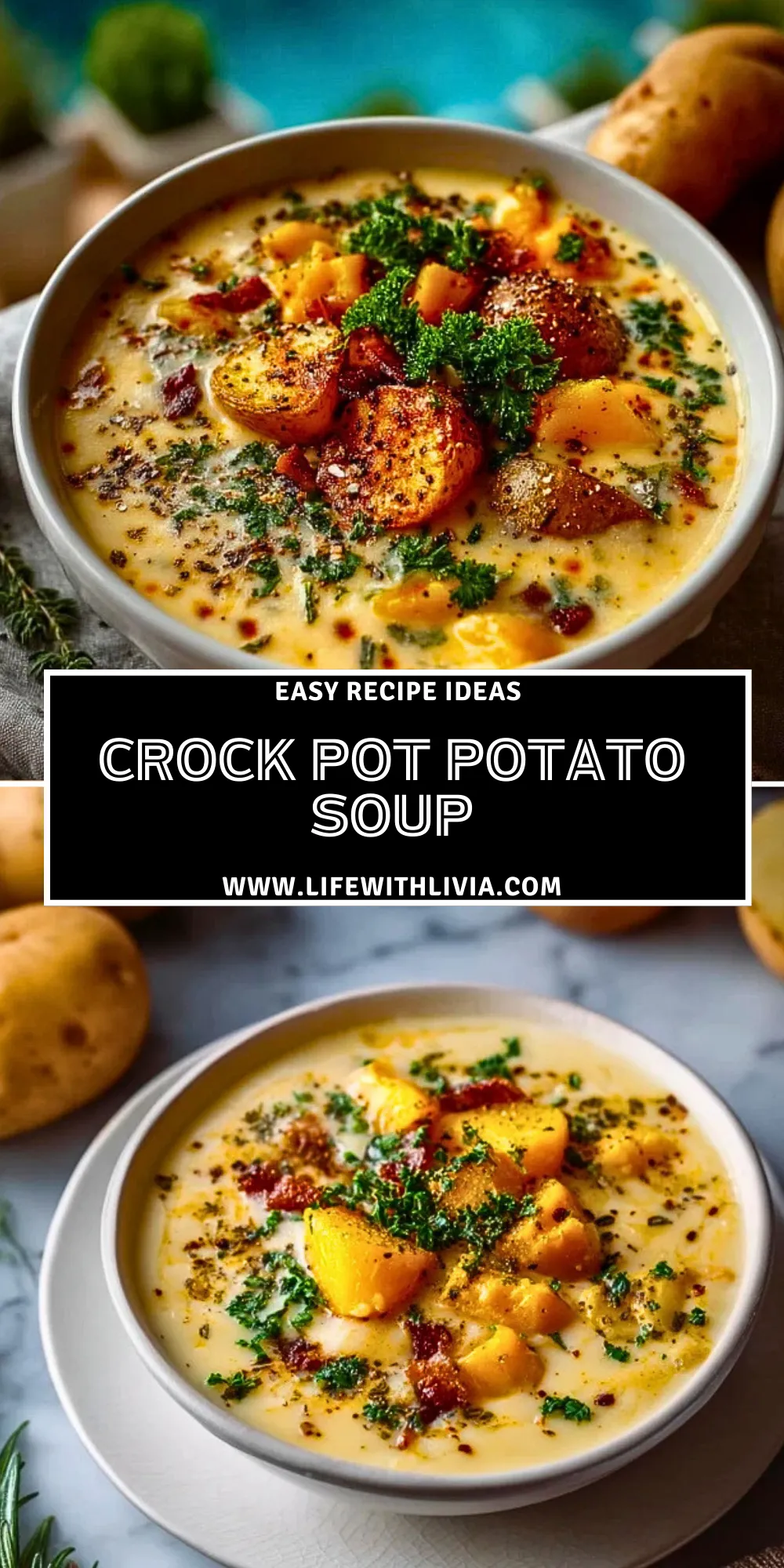 Crock Pot Potato Soup- Pin 1