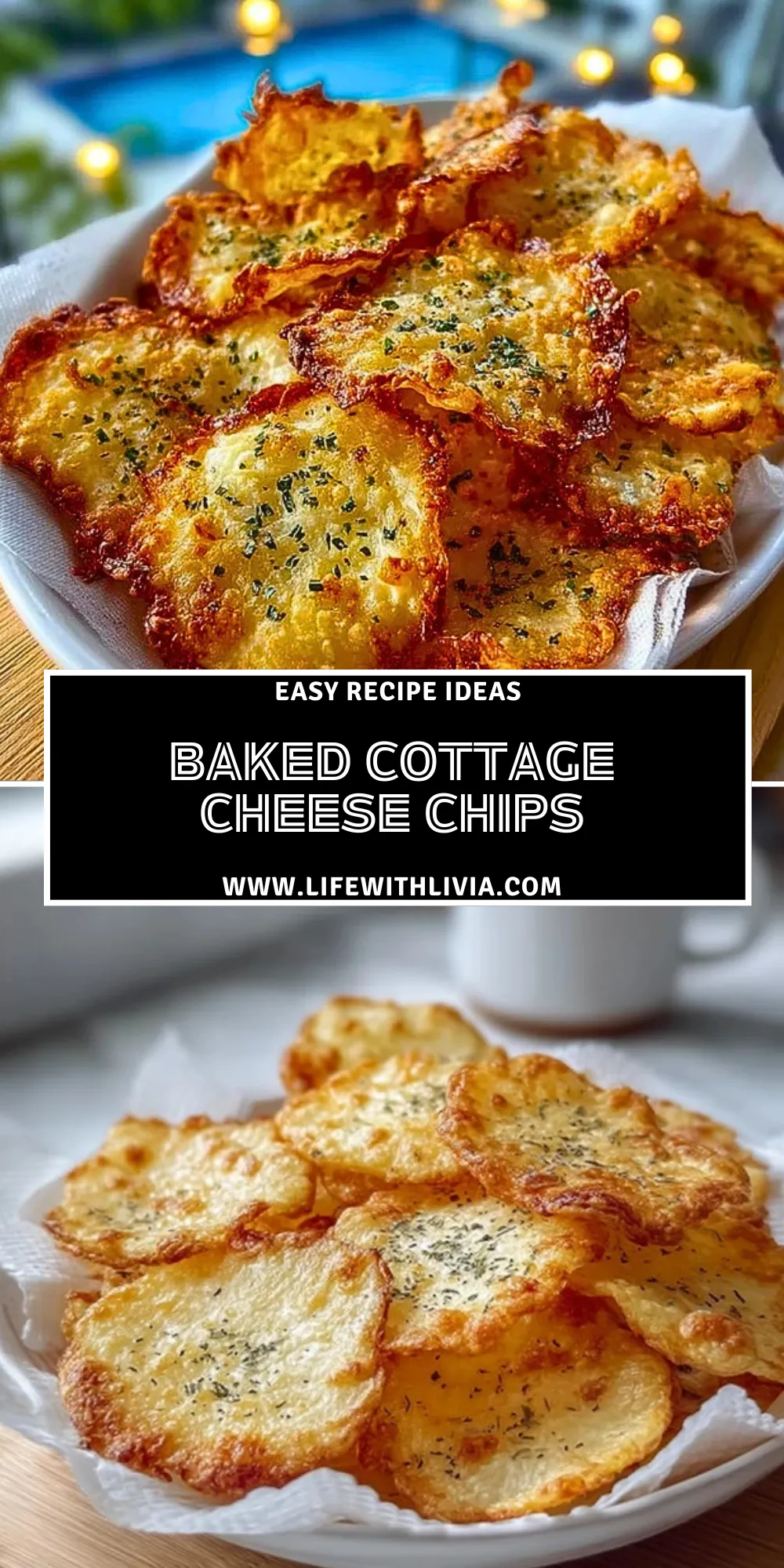 Baked Cottage Cheese Chips- Pin 1