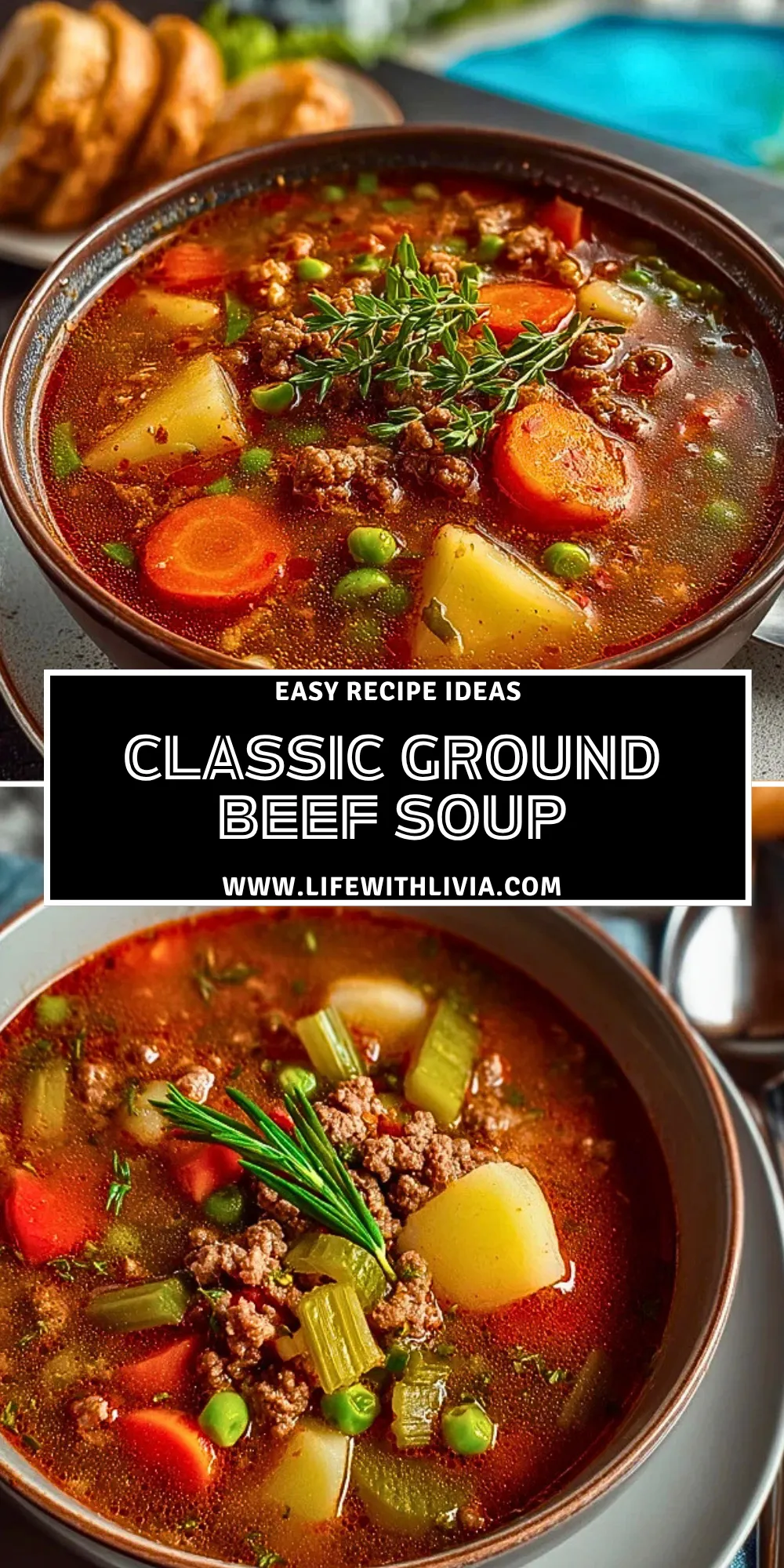 Classic Ground Beef Soup - Pin 1