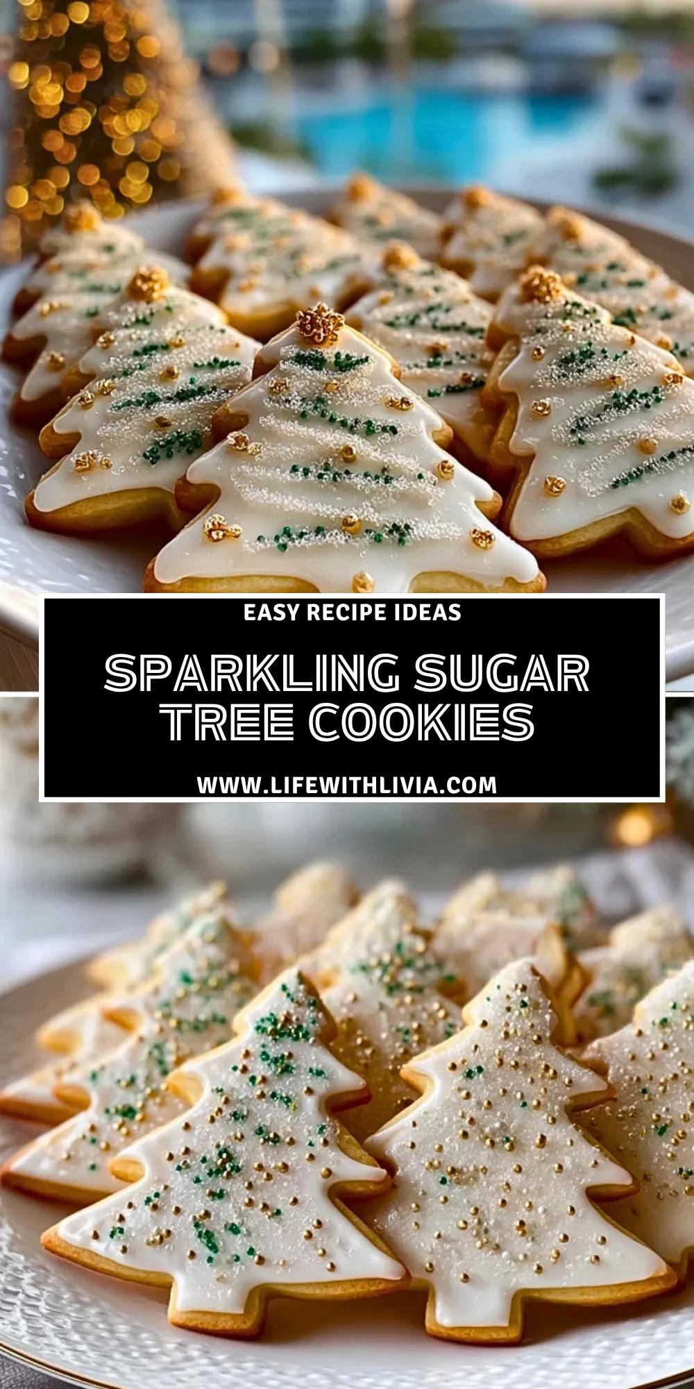 Sparkling Sugar Tree Cookies - Pin 1