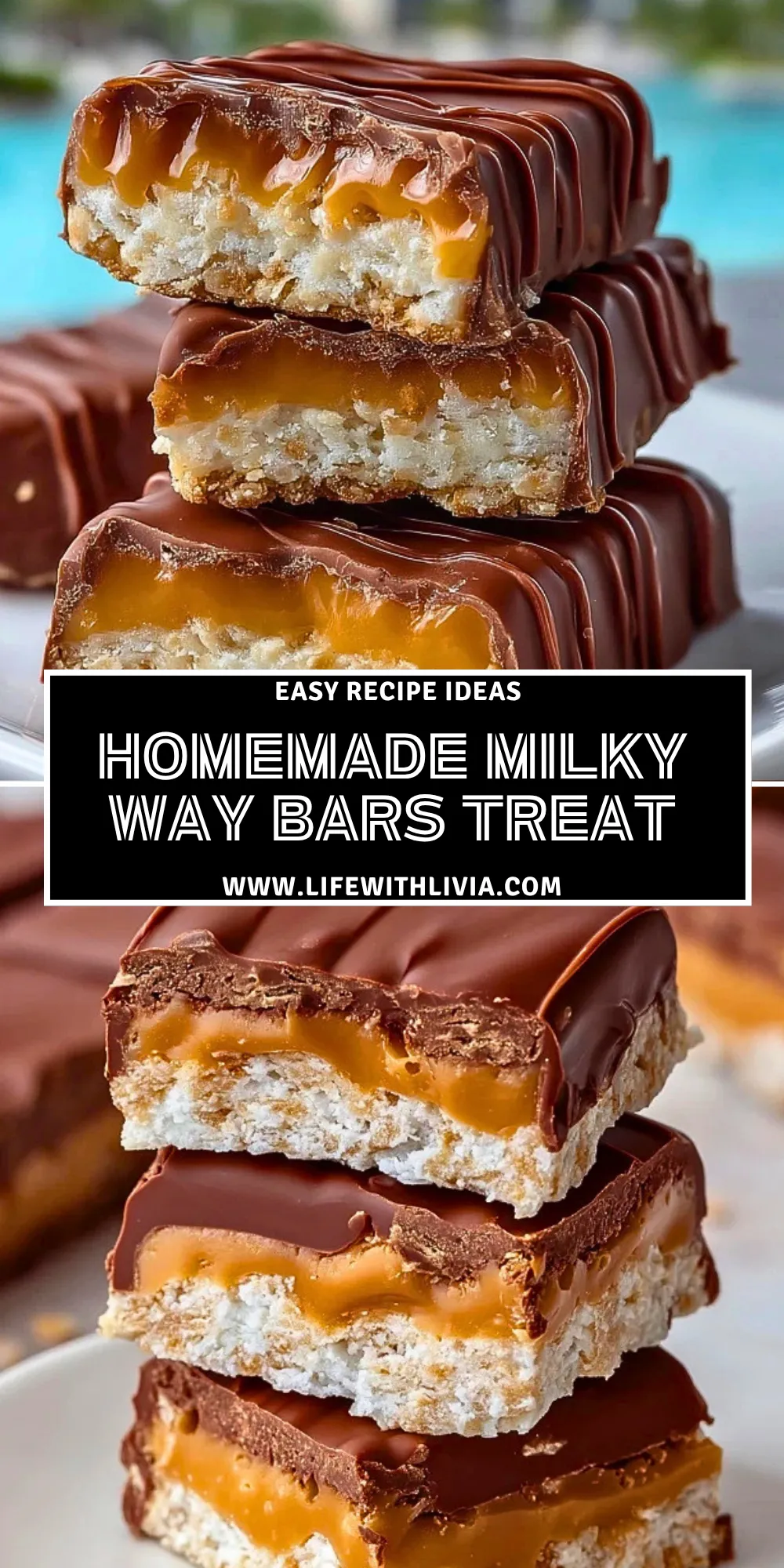 Homemade Milky Way Bars Treat -Pin 1