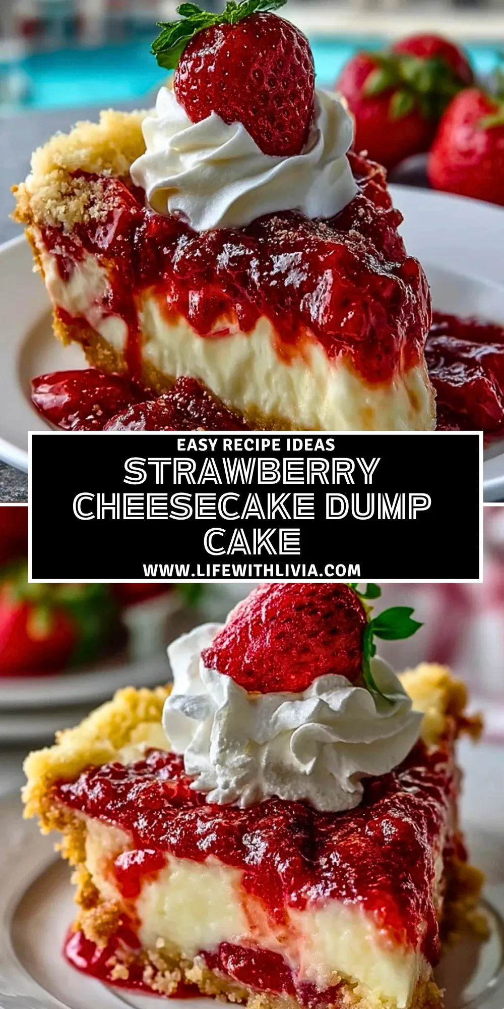 Strawberry Cheesecake Dump Cake - Pin 1