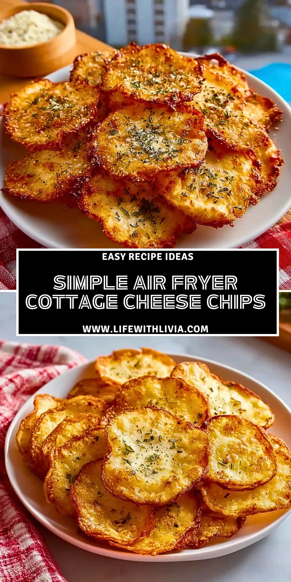 Simple Air Fryer Cottage Cheese Chips - Pin 1
