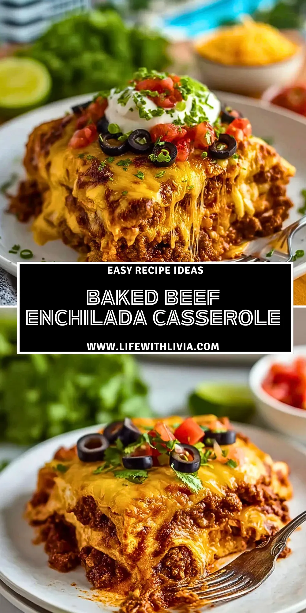 Baked Beef Enchilada Casserole - Pin 1