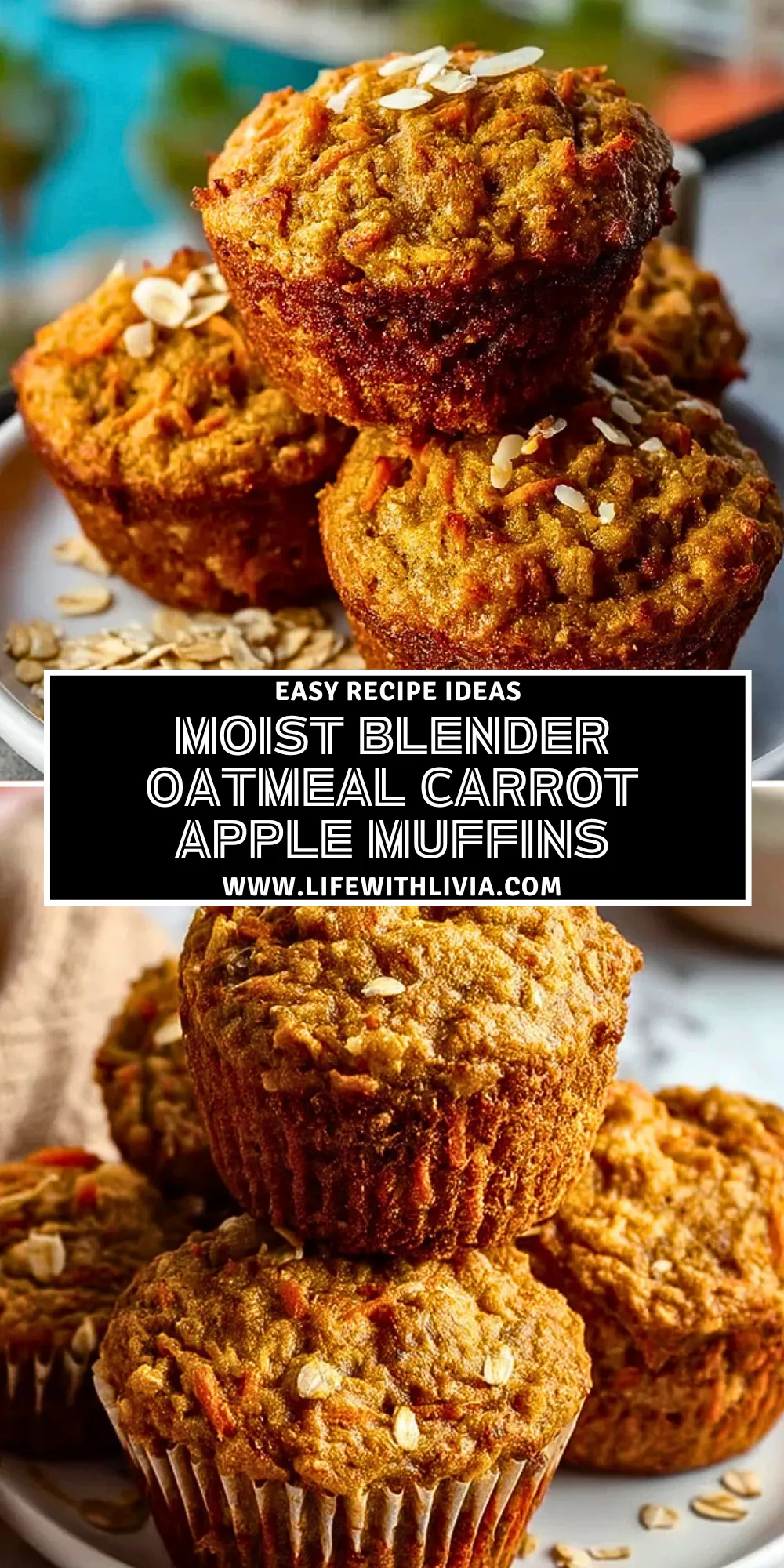 Moist Blender Oatmeal Carrot Apple Muffins - Pin 1