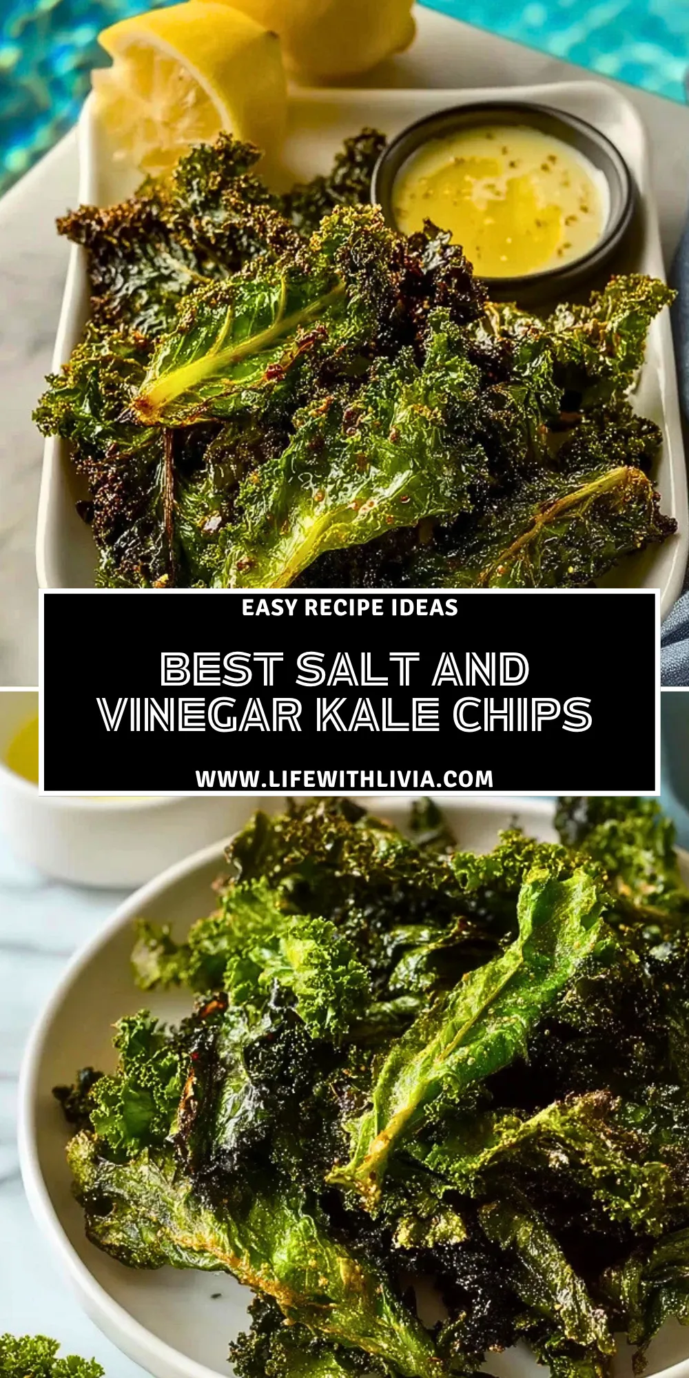 Best Salt And Vinegar Kale Chips - Pin 1