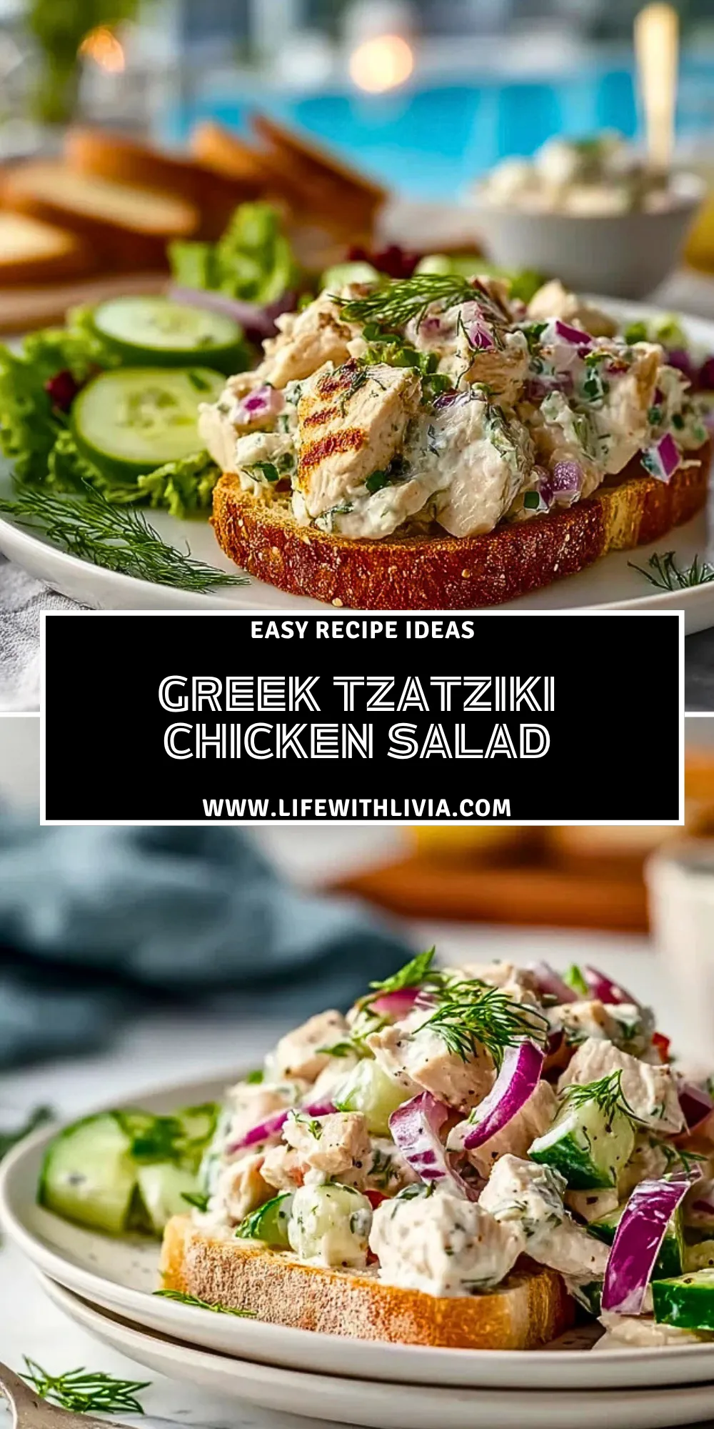Greek Tzatziki Chicken Salad- Pin 1