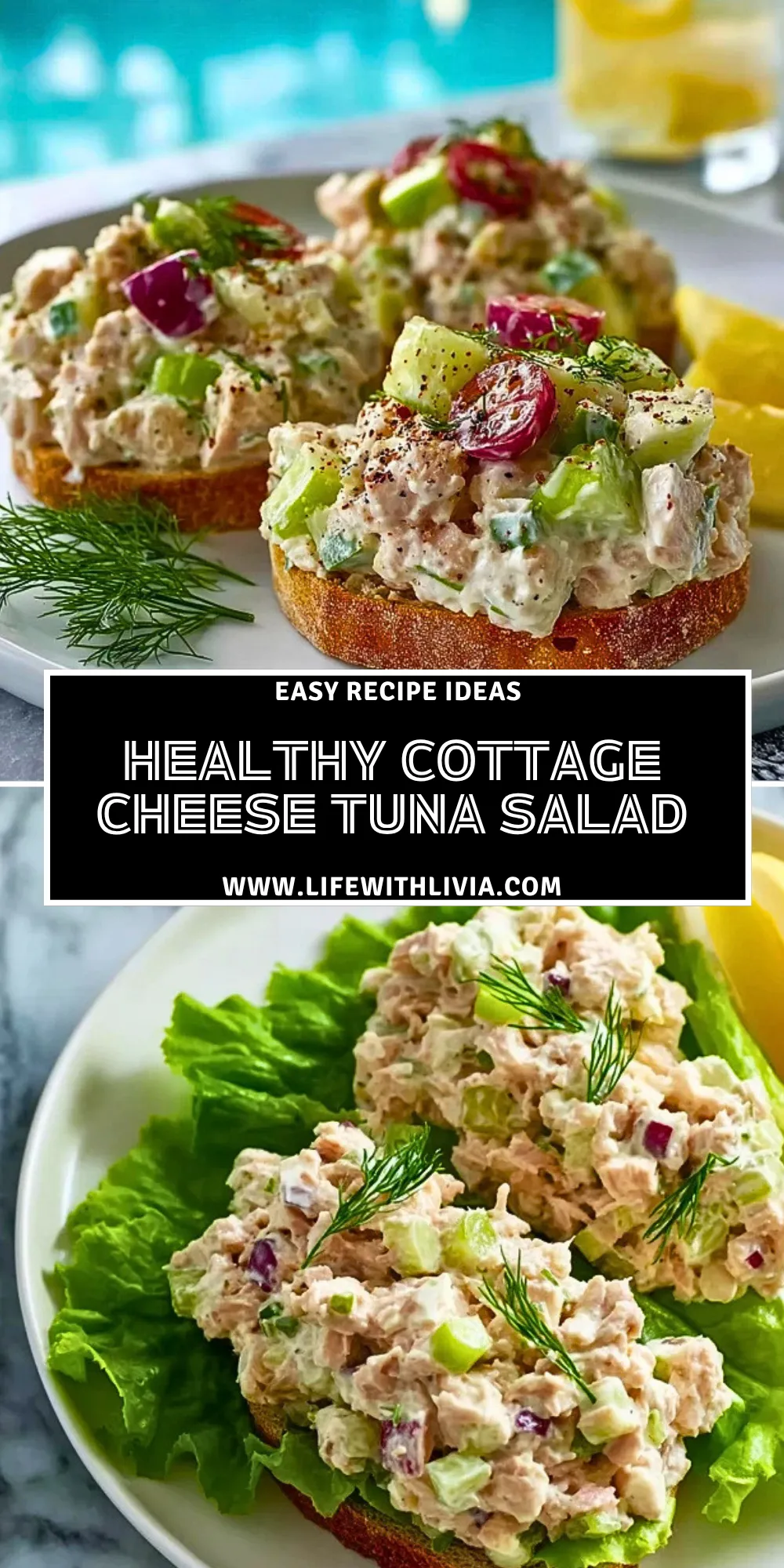 Healthy Cottage Cheese Tuna Salad - Pin 1
