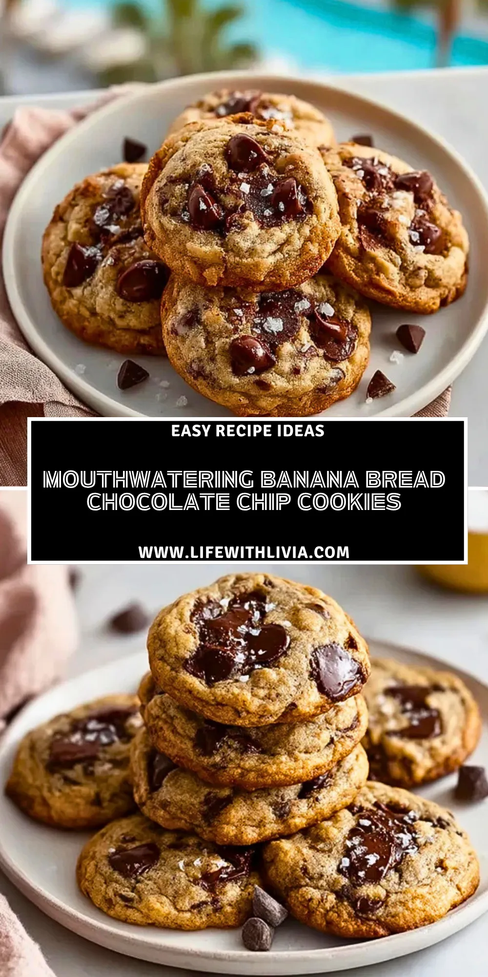 Mouthwatering Banana Bread Chocolate Chip Cookies- Pin 1
