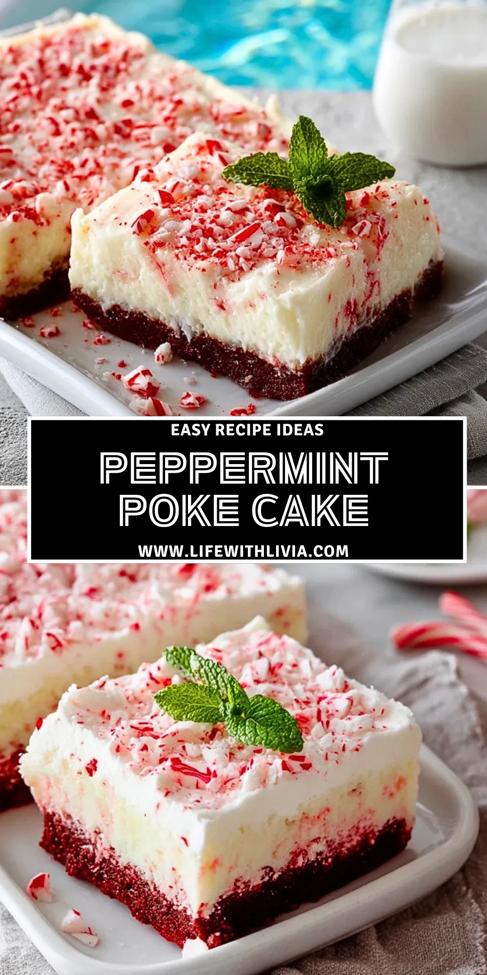 Peppermint Poke Cake - Pin 1