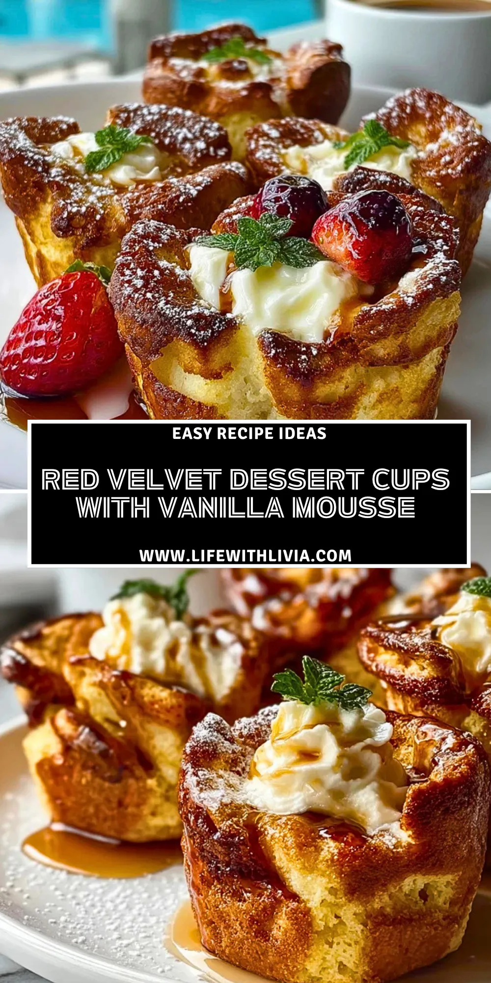Red Velvet Dessert Cups with Vanilla Mousse - Pin 1 (1)