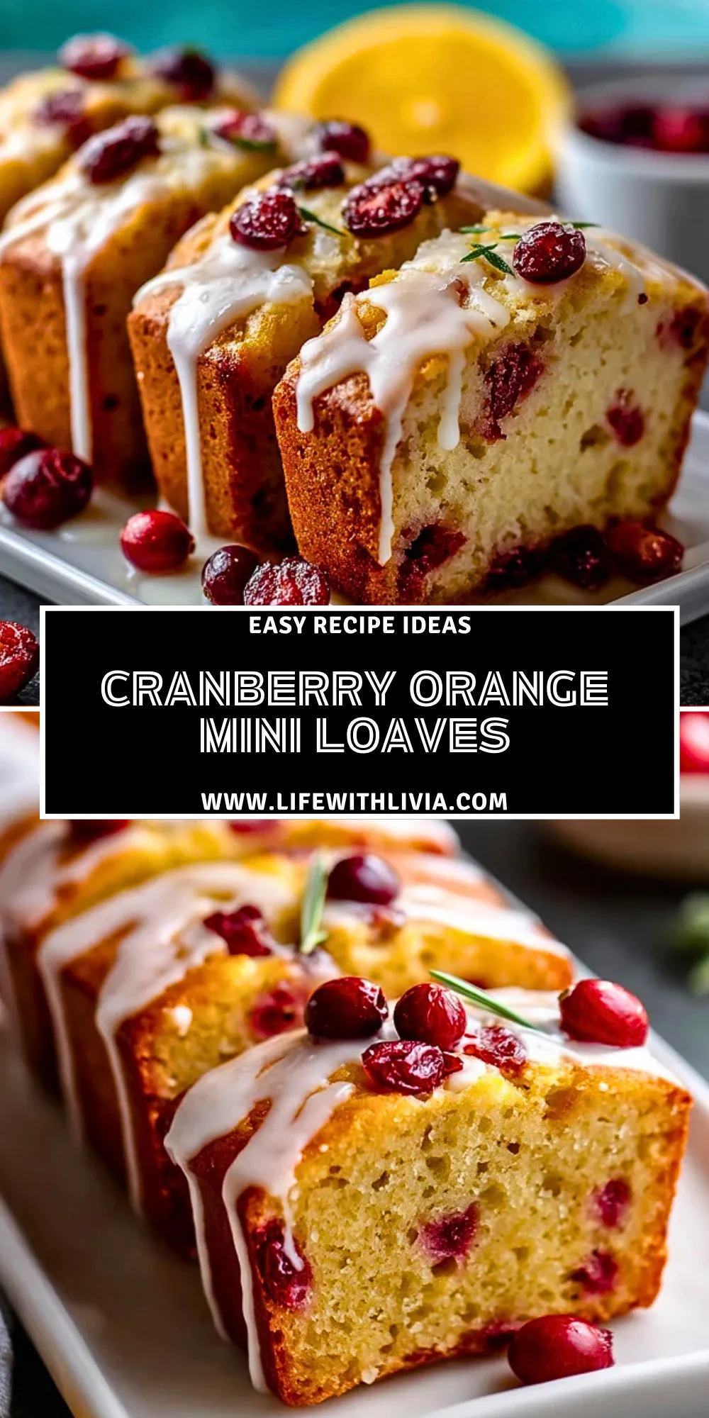 Cranberry Orange Mini Loaves- Pin 1