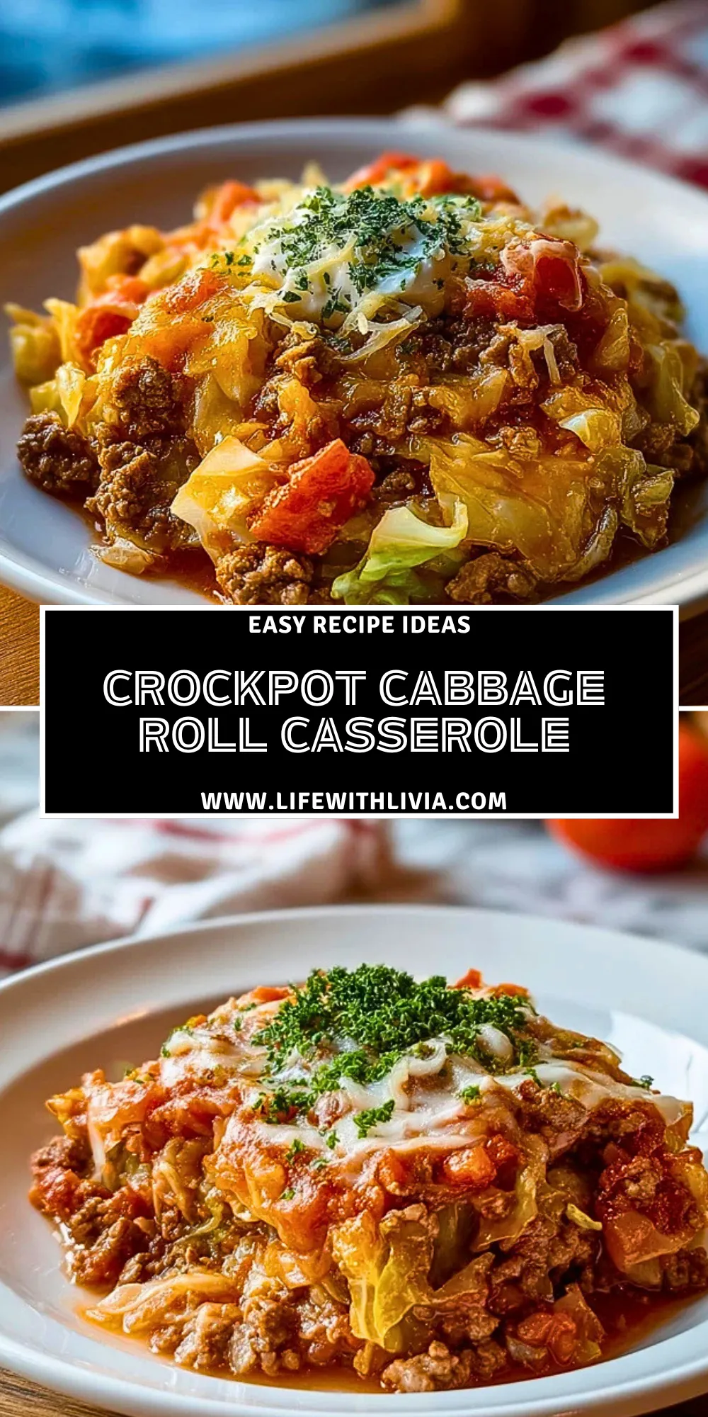 Crockpot Cabbage Roll Casserole- Pin 1