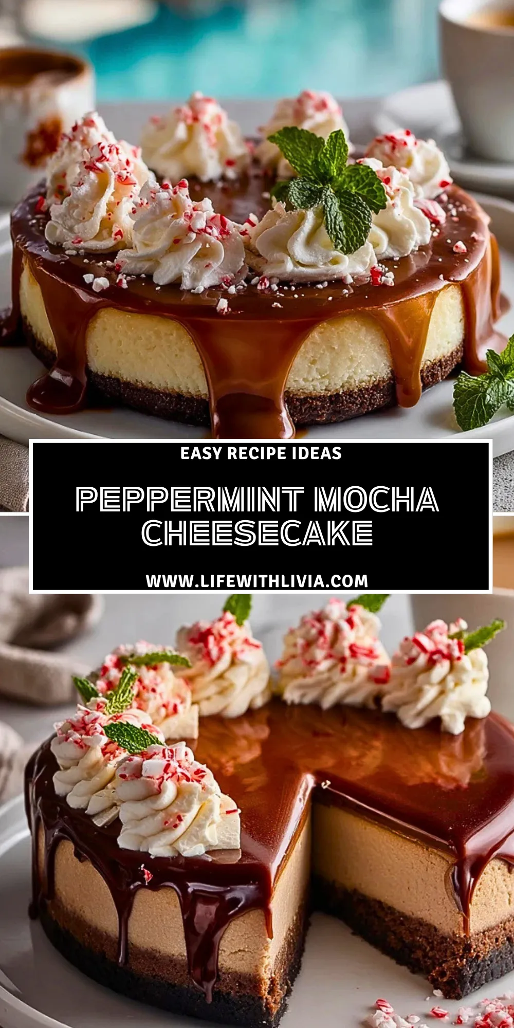 Peppermint Mocha Cheesecake- Pin 1